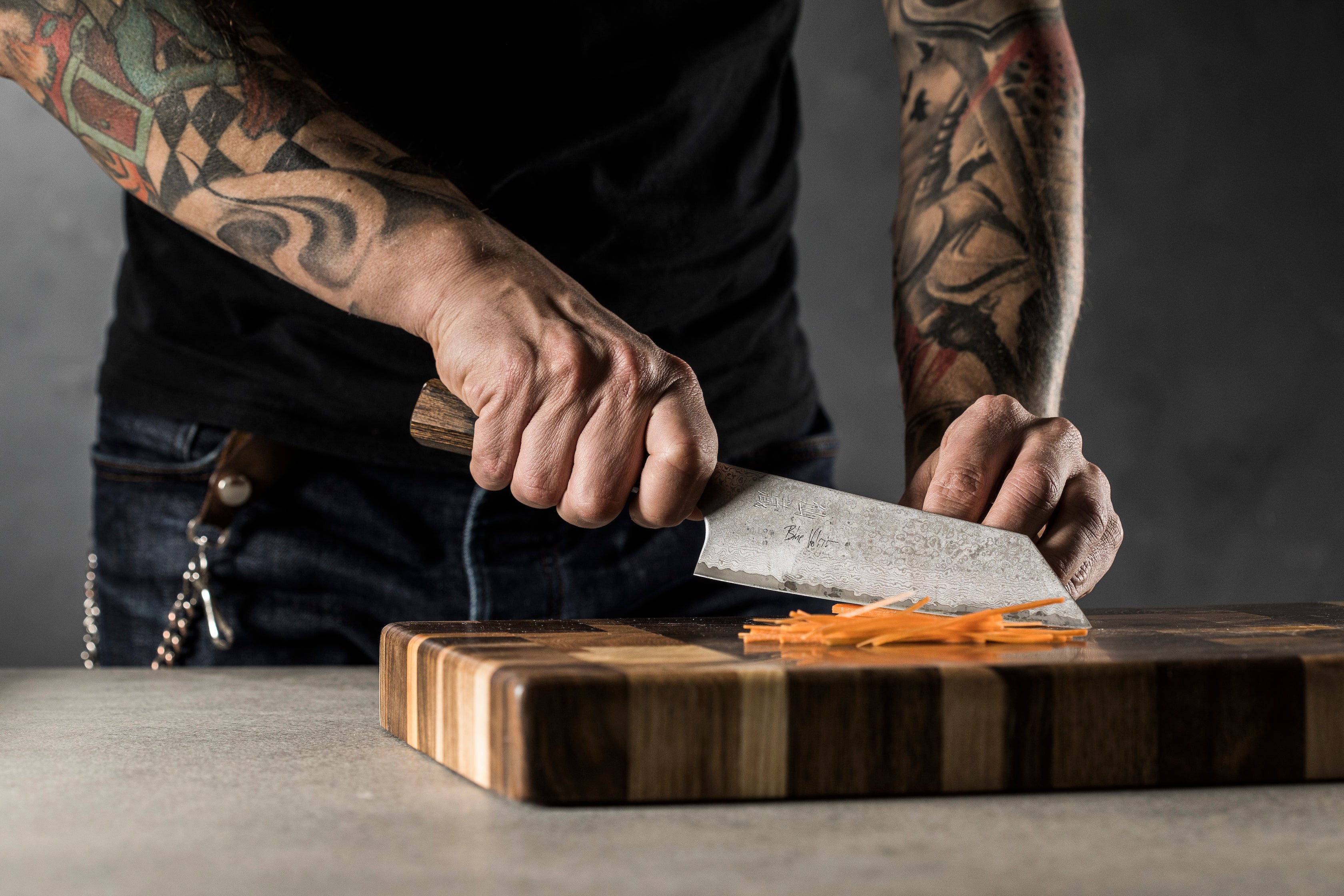 Bunka Black Damascus 165mm (6.5") - Image 10