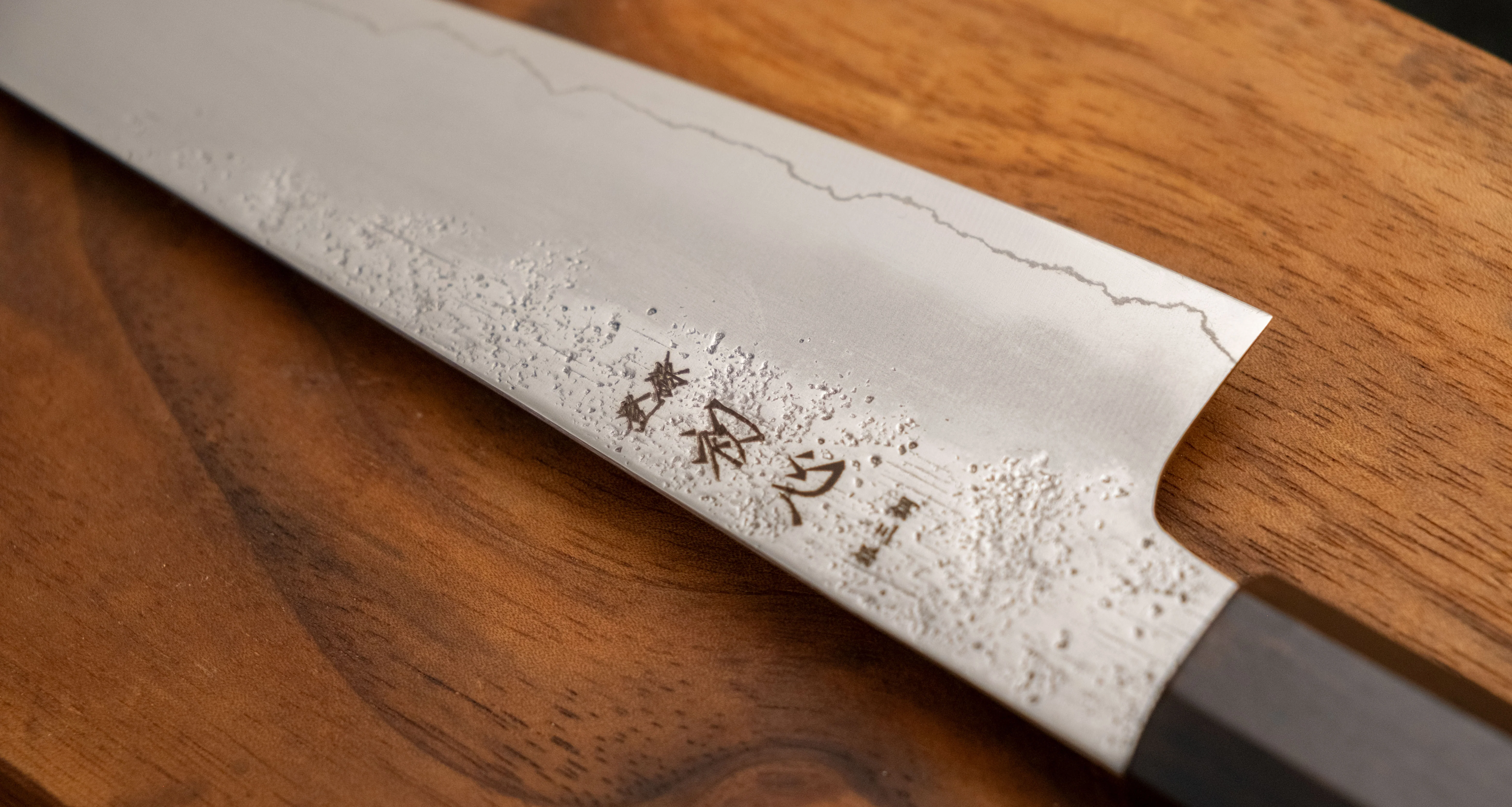 Hatsukokoro Ginrei Ko-Santoku Ginsanko Nashiji Ebony 150mm (5.9") - Image 5