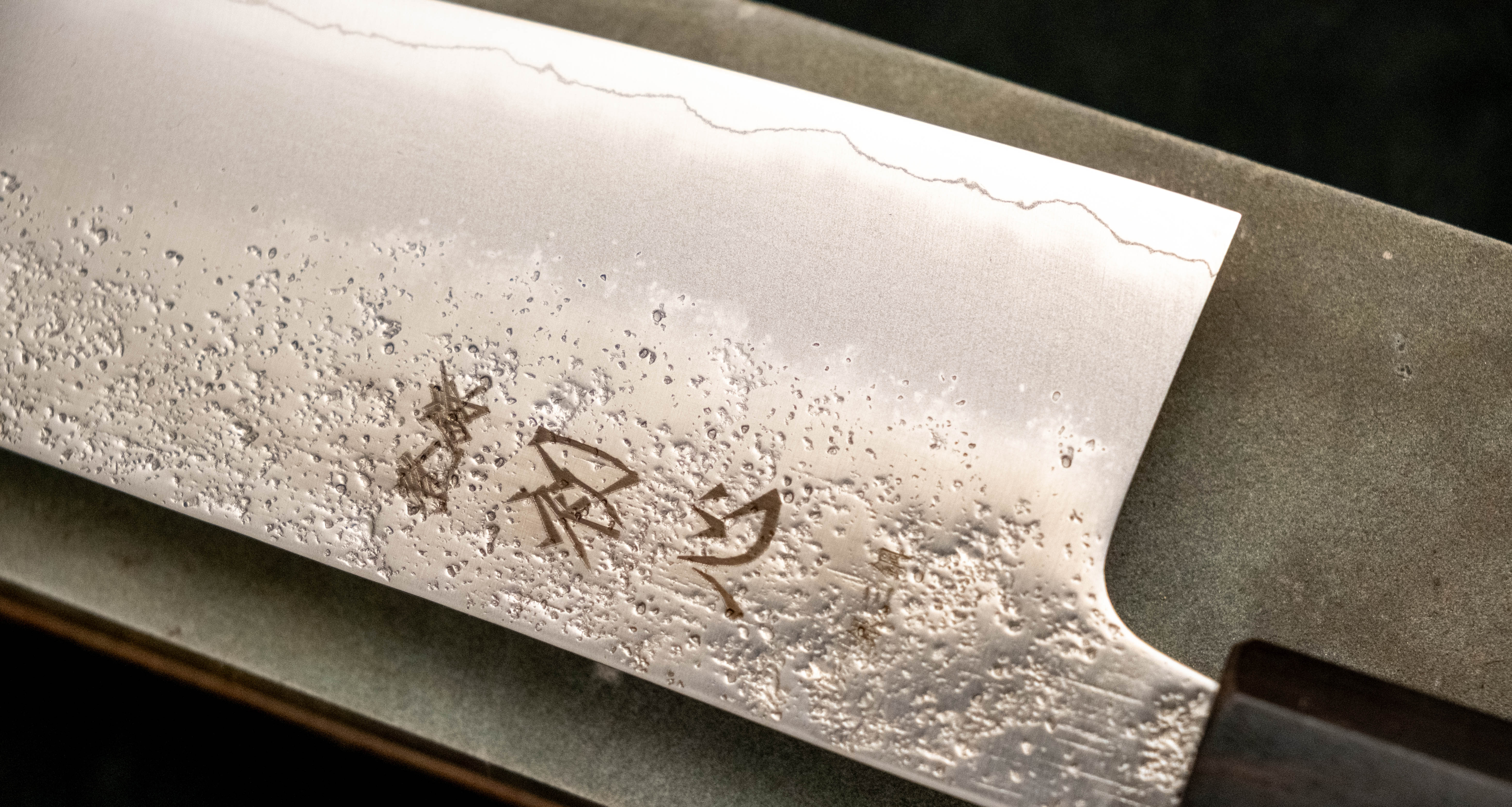 Hatsukokoro Ginrei Santoku Ginsanko Nashiji Ebony 170mm (6.7") - Image 5