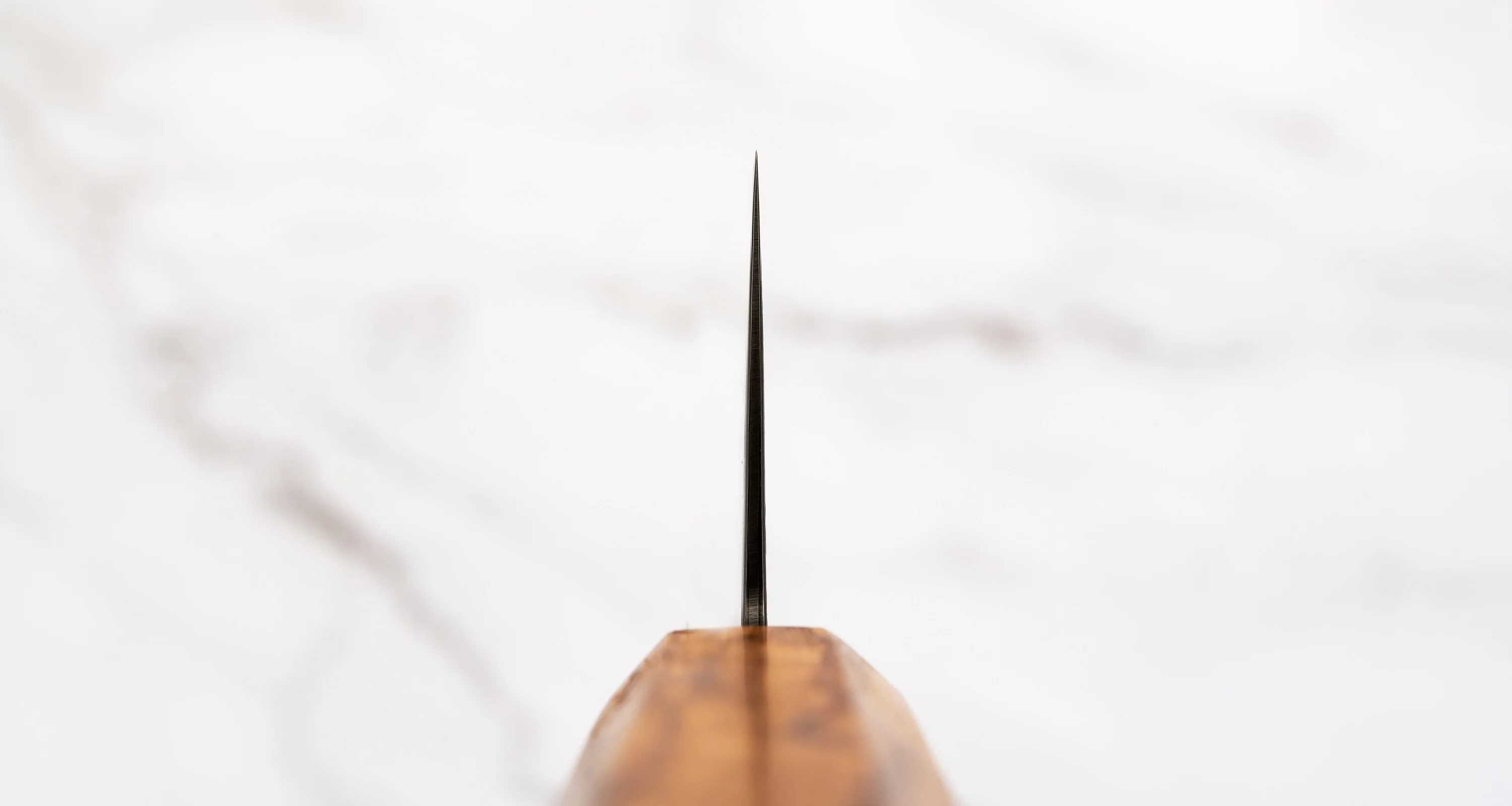 Hatsukokoro Mercury Bunka Kurozome Damascus 180mm (7.1") [Mono Olivewood] - Image 3