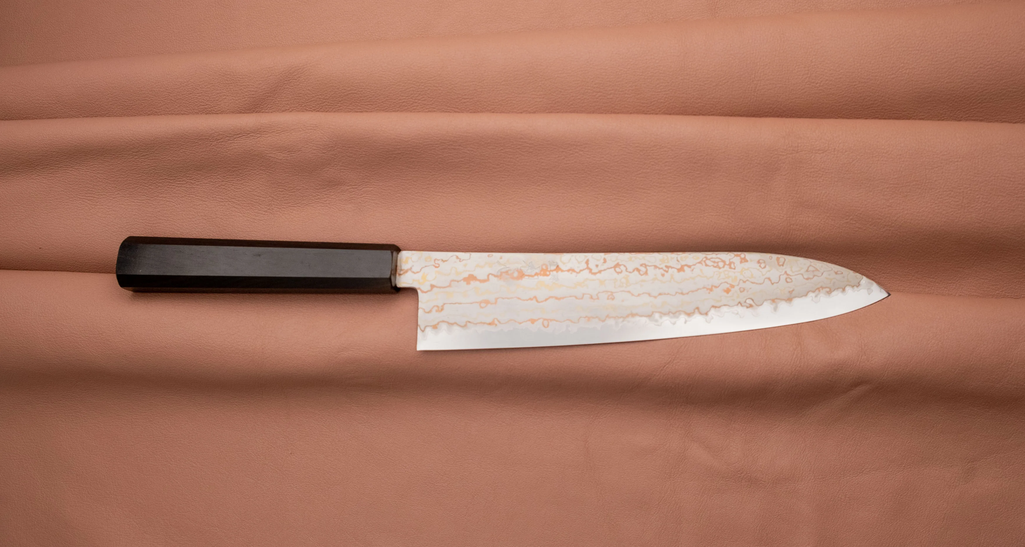 Hayabusa Gyuto Aogami #2 Rainbow Damascus 210mm (8.3") - Image 4
