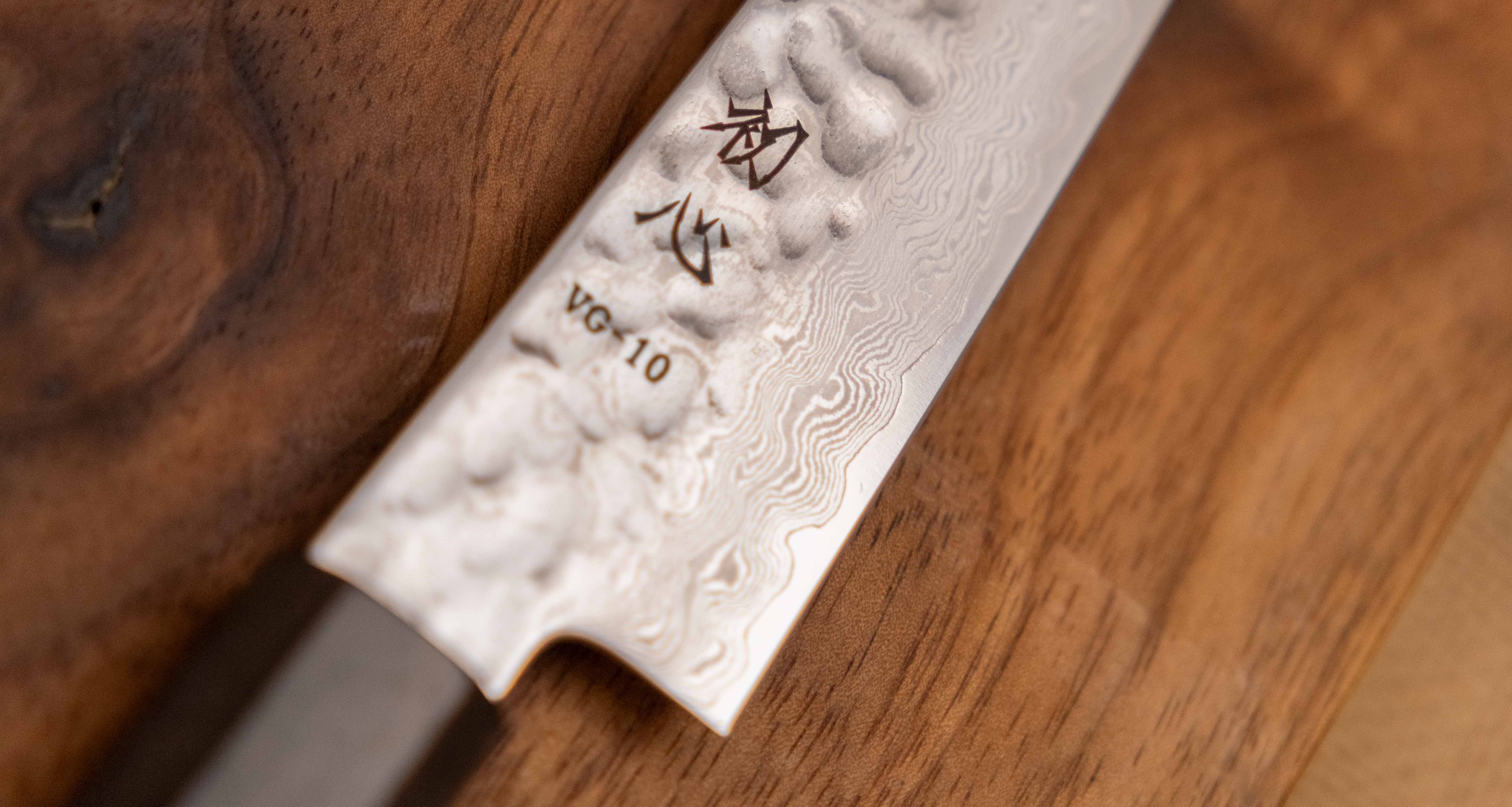 Hayabusa Petty VG-10 Tsuchime Damascus Ebony 150mm (5.9") - Image 5
