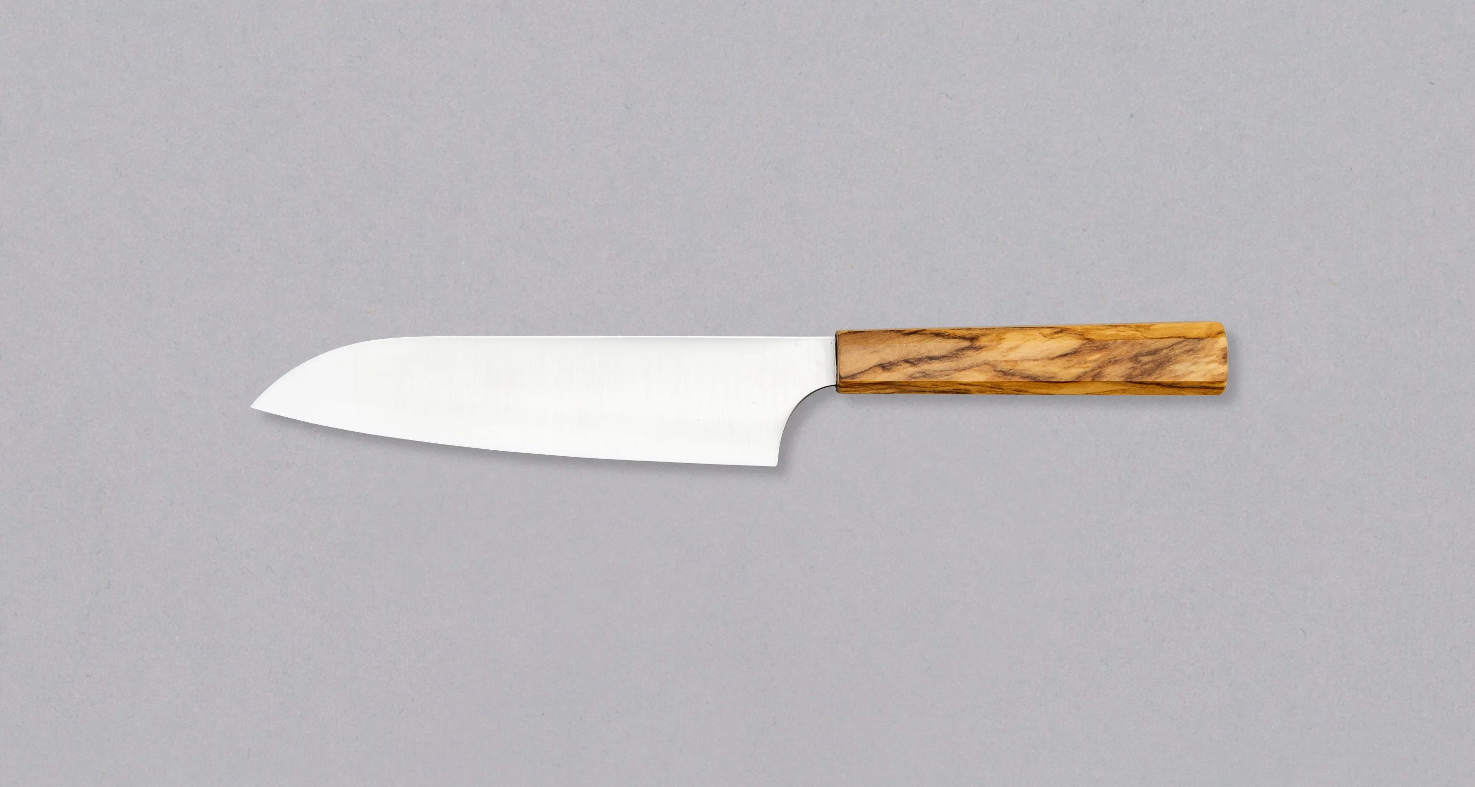 Hayabusa Santoku Aogami Super Olive Wood 180mm (7.1") - Image 2