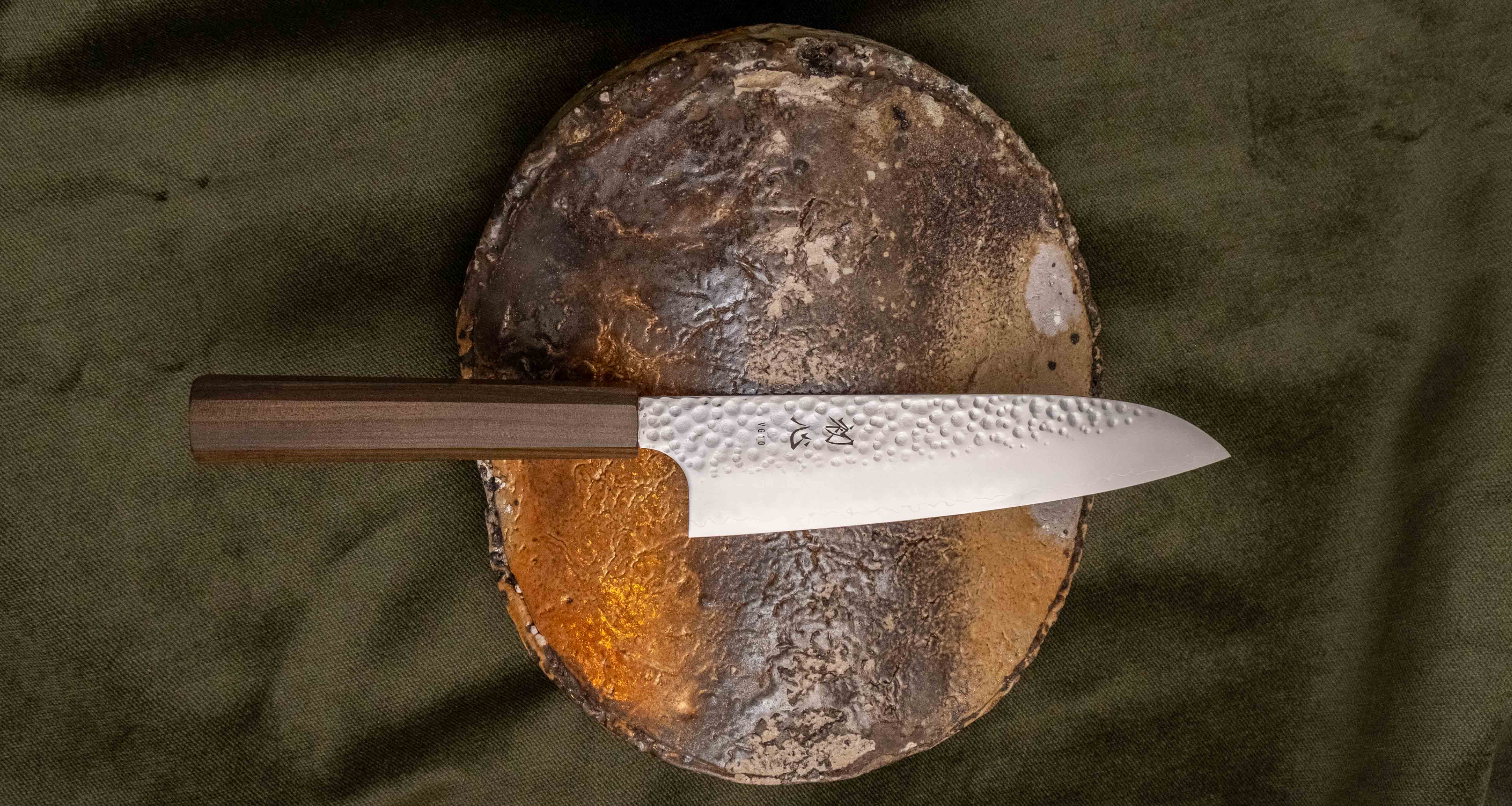 Hayabusa Santoku VG-10 Tsuchime Bubinga 180mm (7.1") - Image 4