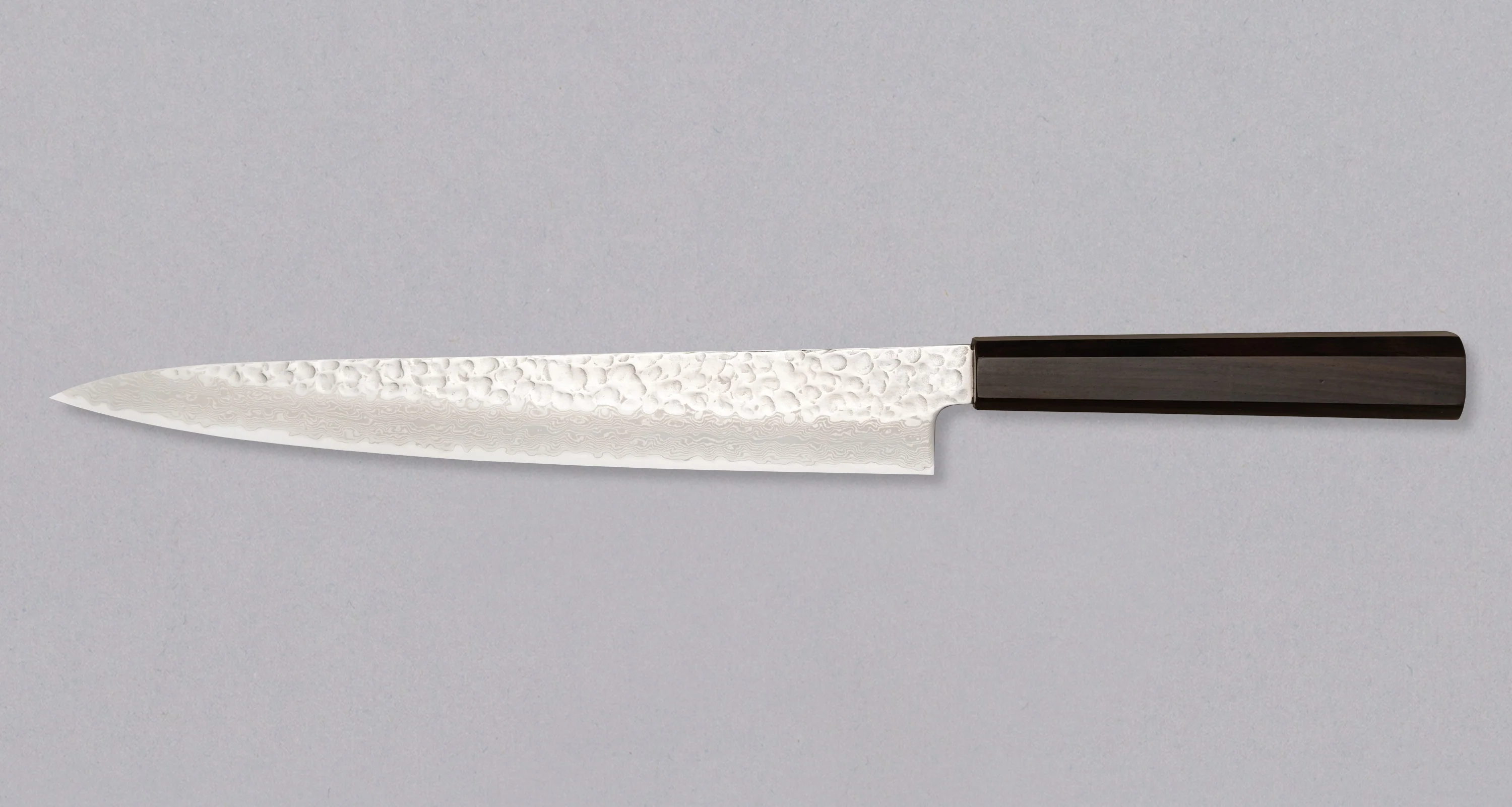 Hayabusa Sujihiki VG-10 Tsuchime Damascus Ebony 270mm (10.6") - Image 2