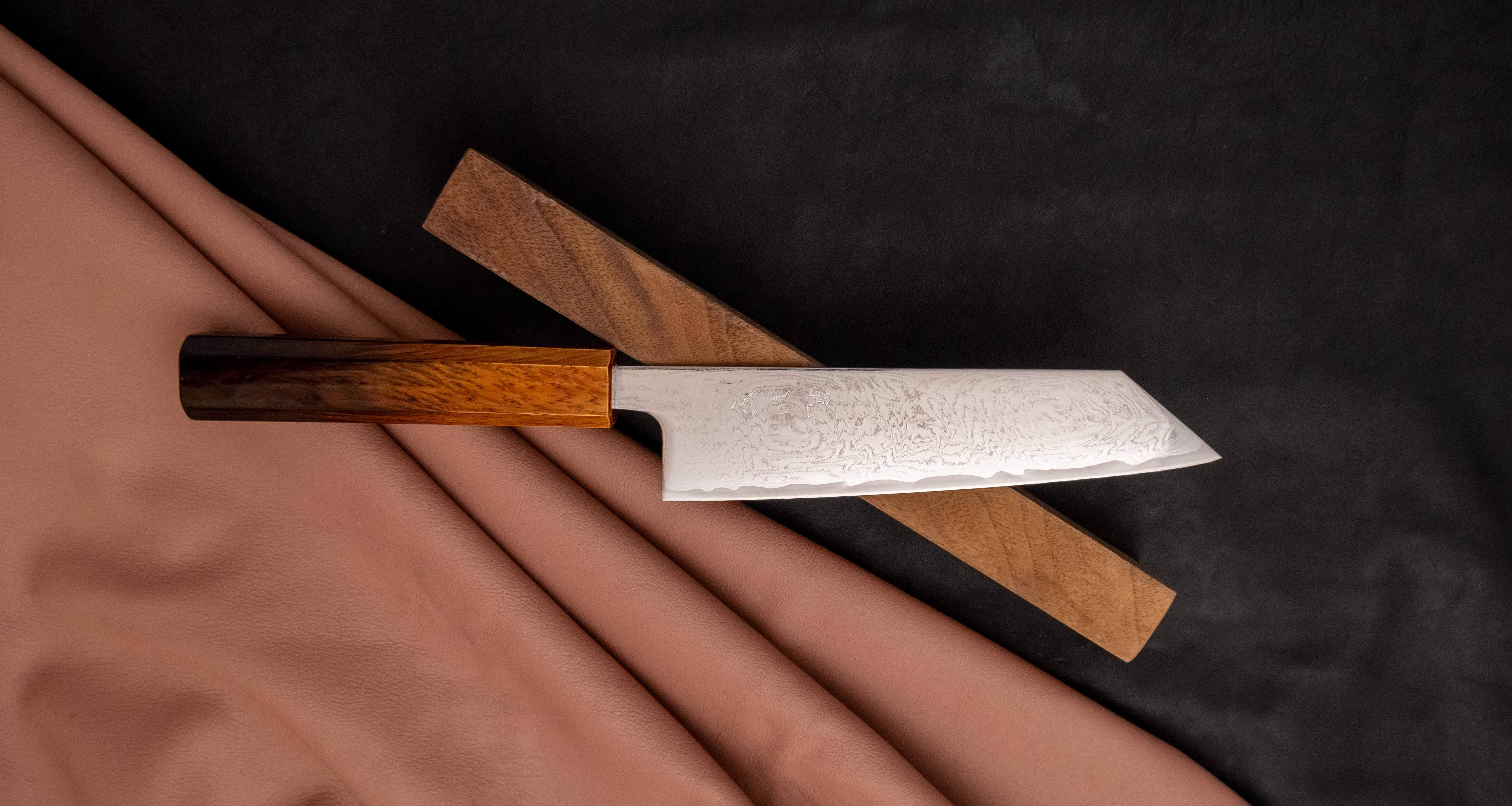 Hokiyama Bunka AUS-10 Swirl Damascus 170mm (6.7") - Image 3