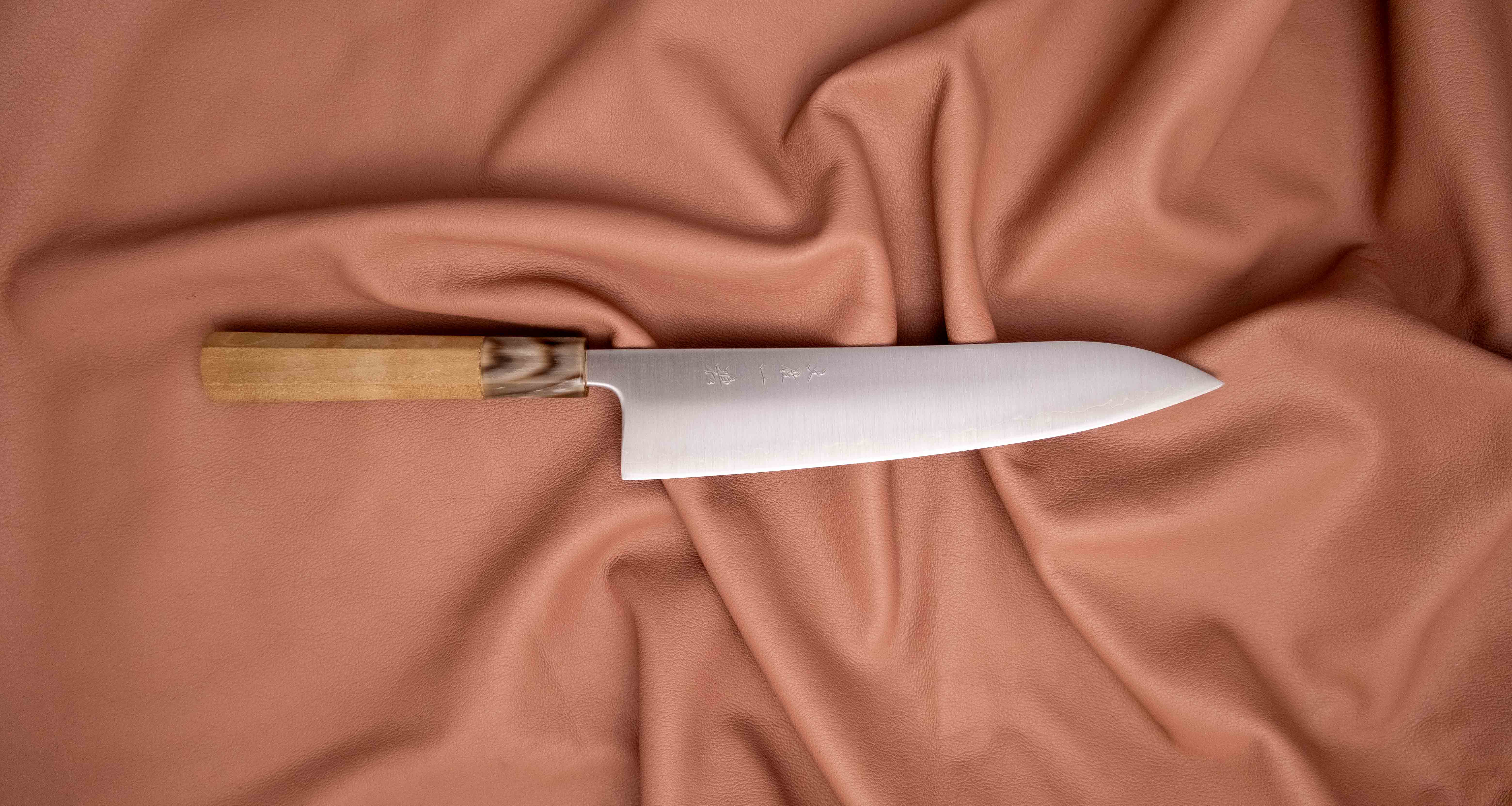 Hokiyama Gyuto Aogami Super Wa Blond Buffalo 210mm (8.2") - Image 4