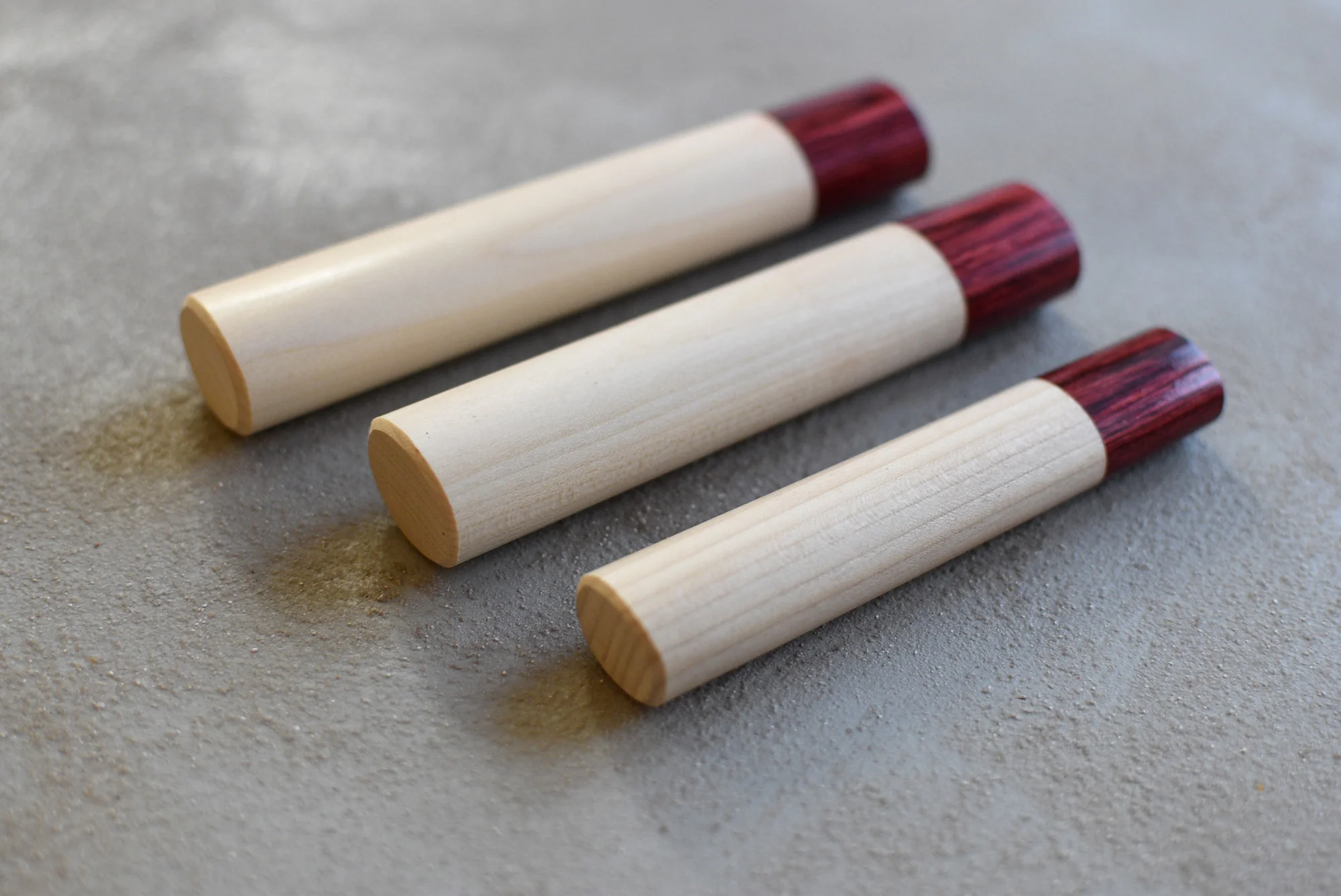Japanese handle - Red Pakka [oval] - Image 2