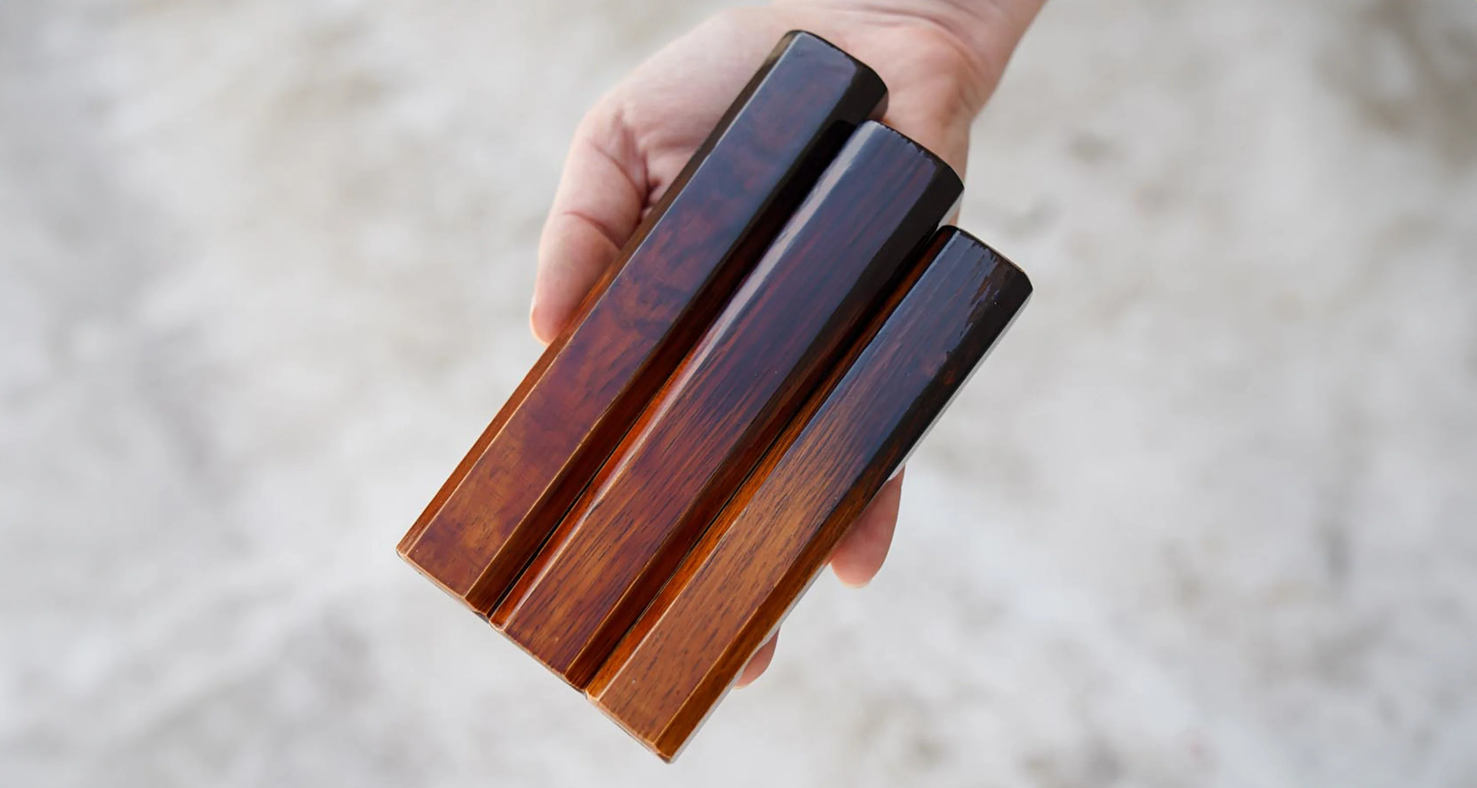 Japanese handle - Urushi Flame Oak [octagon] - Image 3