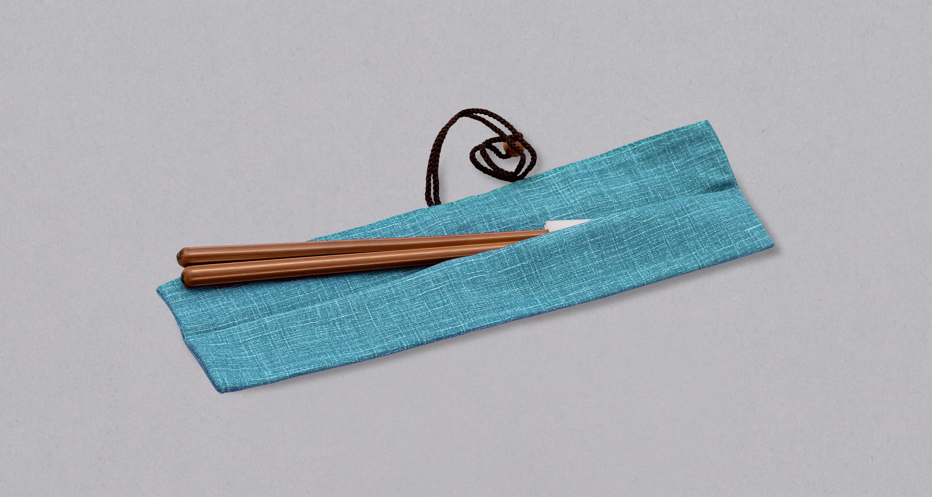 Japanese Traditional Chopstick Bag — Aijiro Light Blue - Image 2