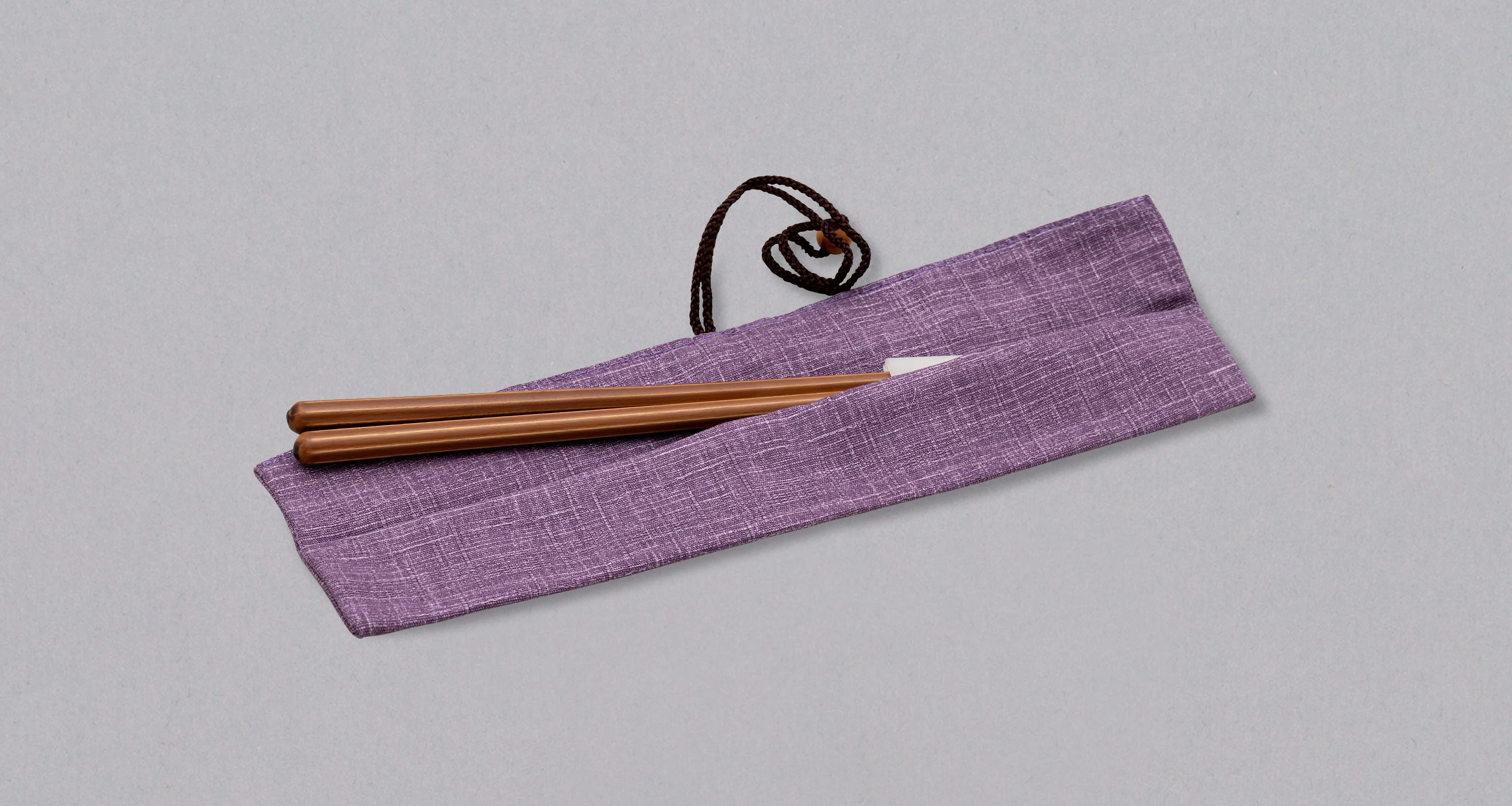 Japanese Traditional Chopstick Bag — Fujiiro Light Purple - Image 2