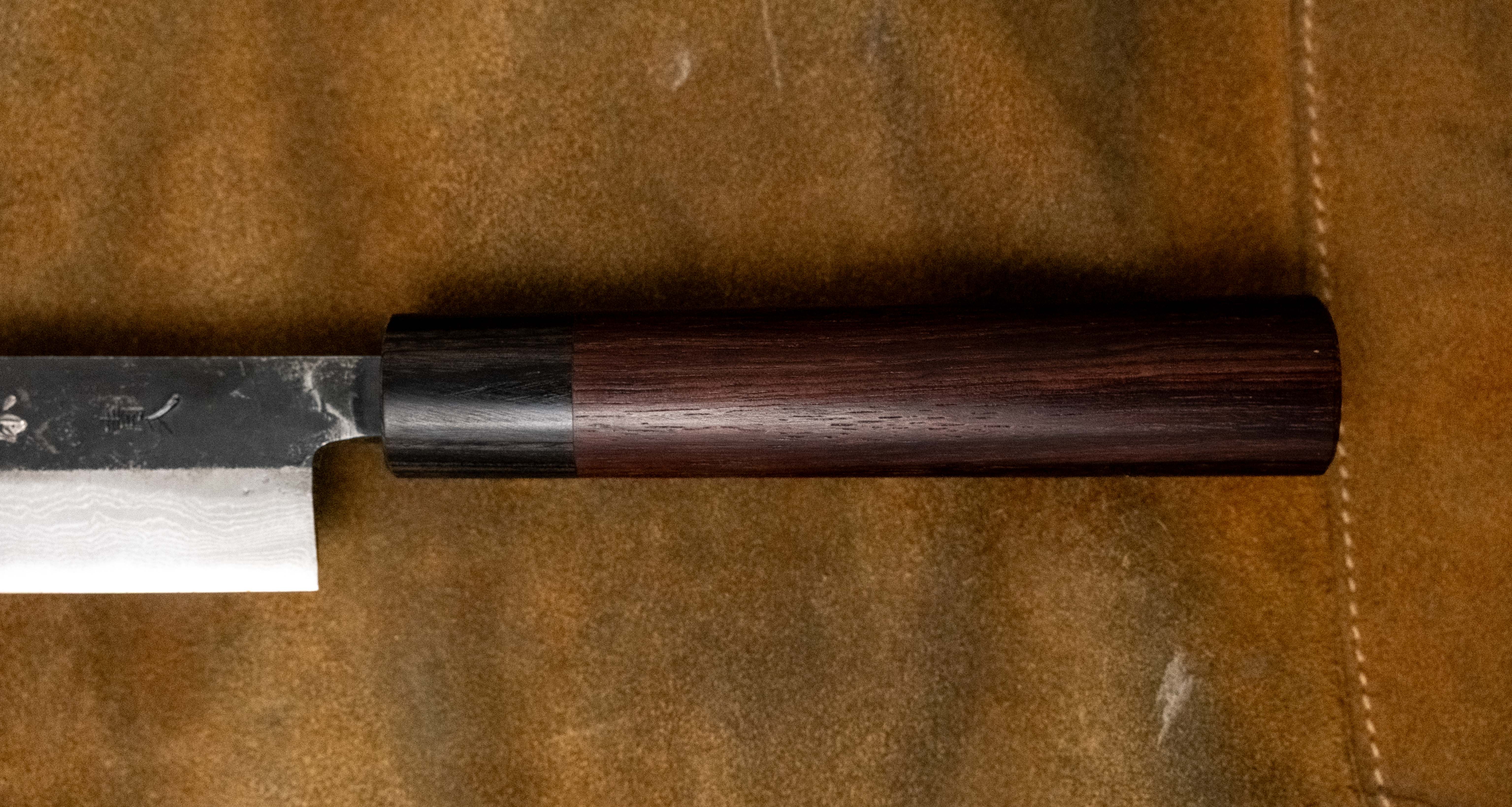 Kajiwara Sujihiki Aogami #2 Kuro-uchi Damascus 270mm (10.6") - Image 5