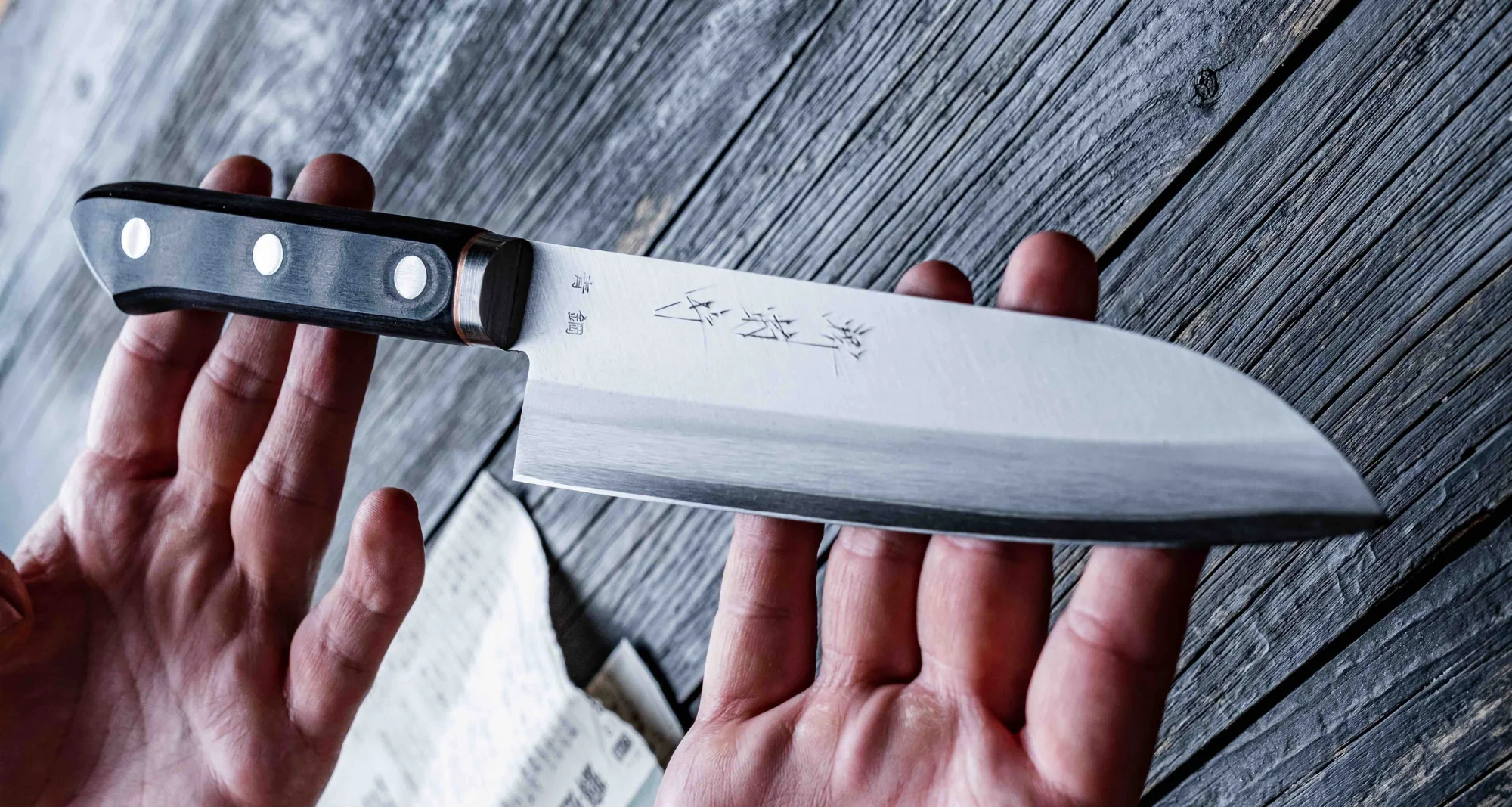 Kawamura Aoki Santoku Black 165mm (6.5") - Image 3