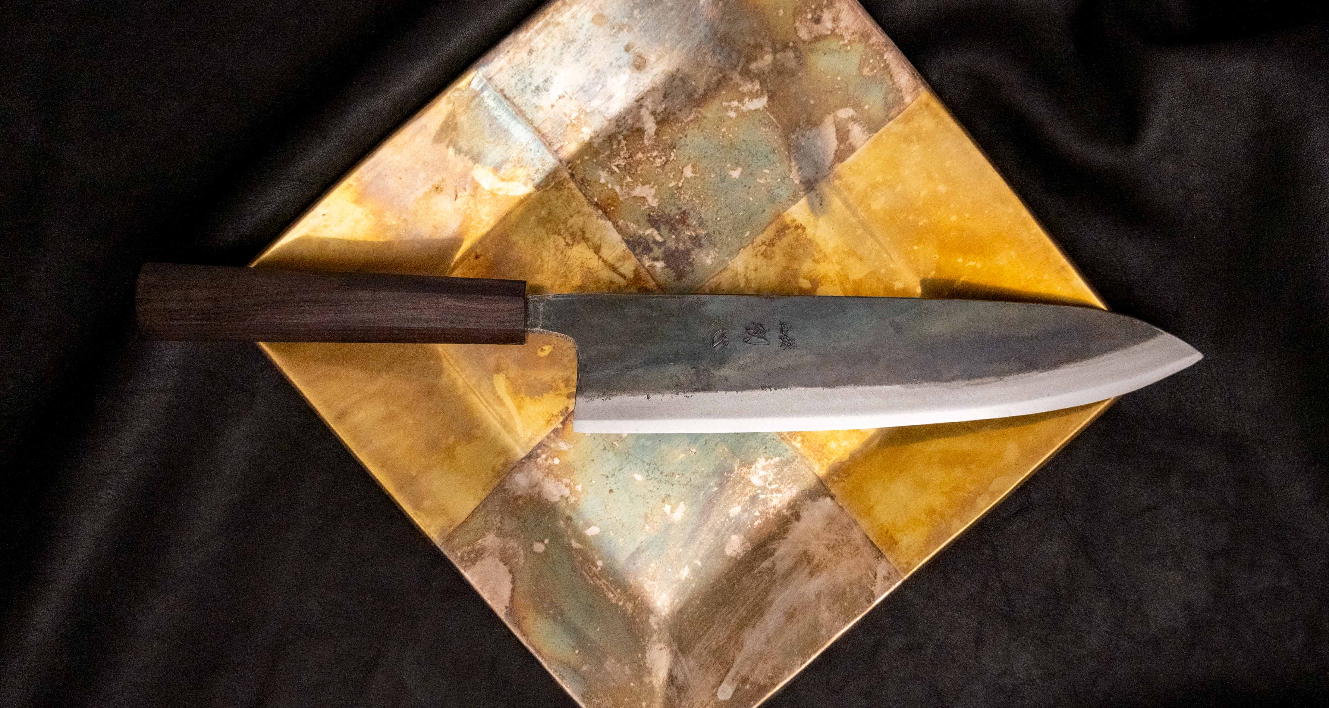 Kokugei Gyuto Aogami #1 Kuro-uchi Ebony 240mm (9.4") - Image 6