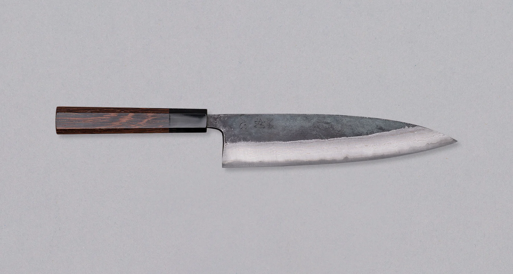 Kumokage Gyuto Aogami #2 Kuro-uchi Damascus 210mm (8.3") - octagon