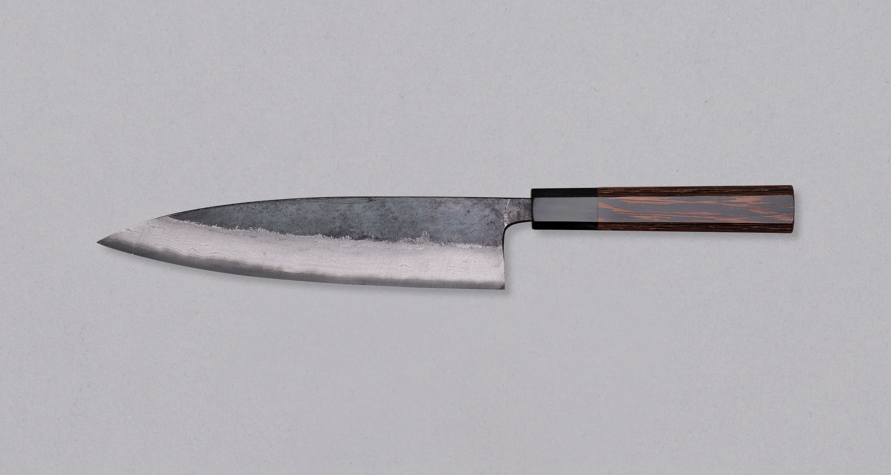 Kumokage Gyuto Aogami #2 Kuro-uchi Damascus 210mm (8.3") - octagon - Image 2