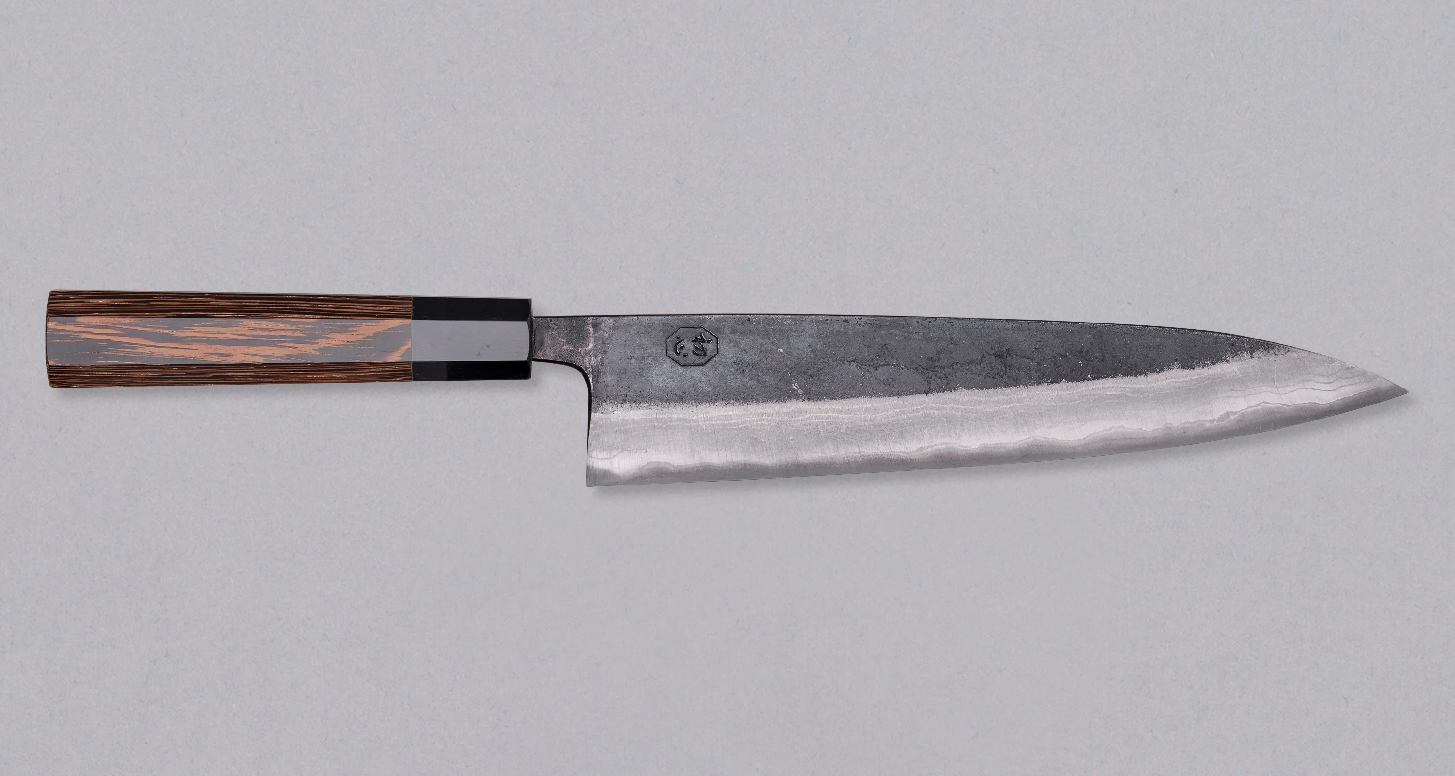 Kumokage Gyuto Aogami #2 Kuro-uchi Damascus 240mm (9.4") - octagon