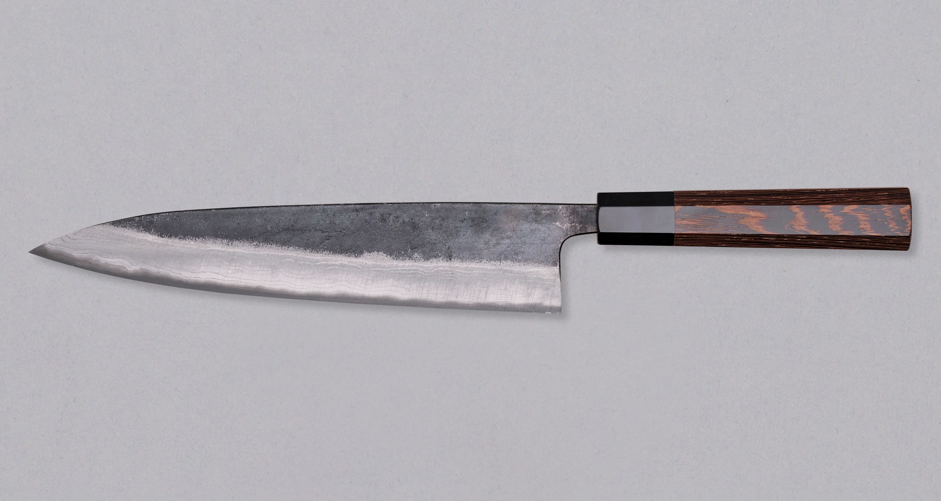 Kumokage Gyuto Aogami #2 Kuro-uchi Damascus 240mm (9.4") - octagon - Image 2