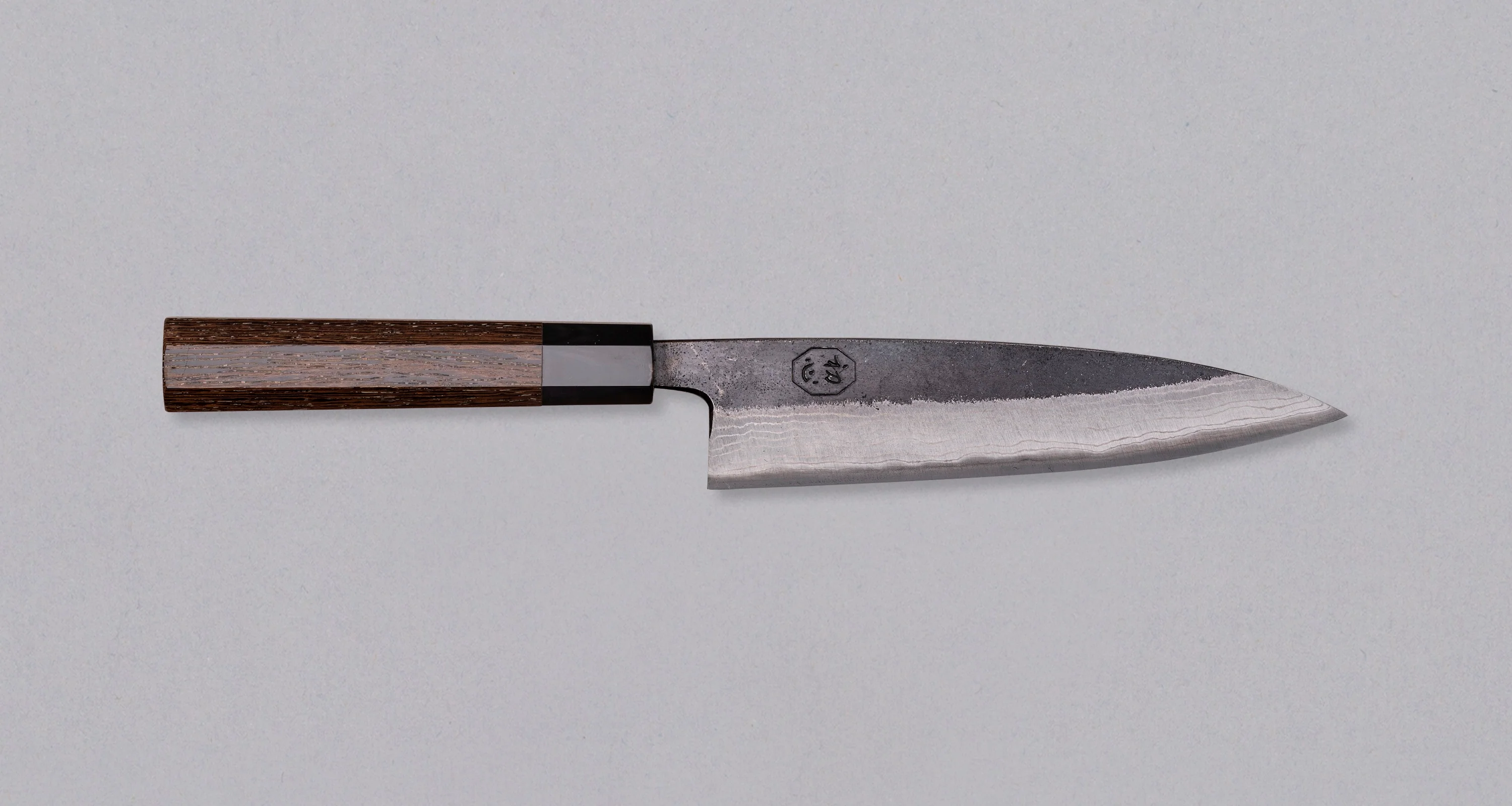 Kumokage Petty Aogami #2 Kuro-uchi Damascus 150mm (5.9") - octagon