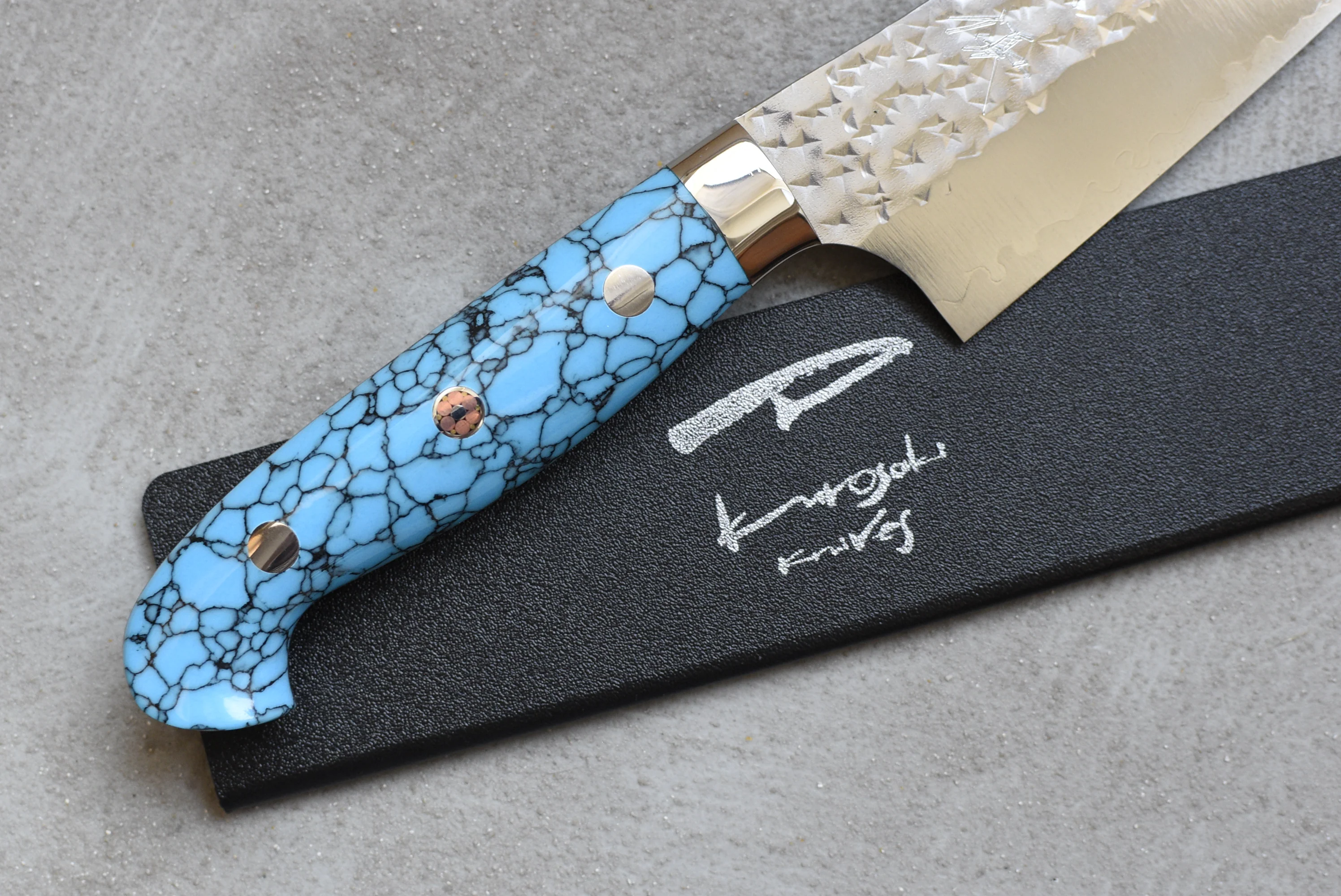 Yu Kurosaki Gyuto Senko R2 Turquoise 180mm (7.1") - Image 5