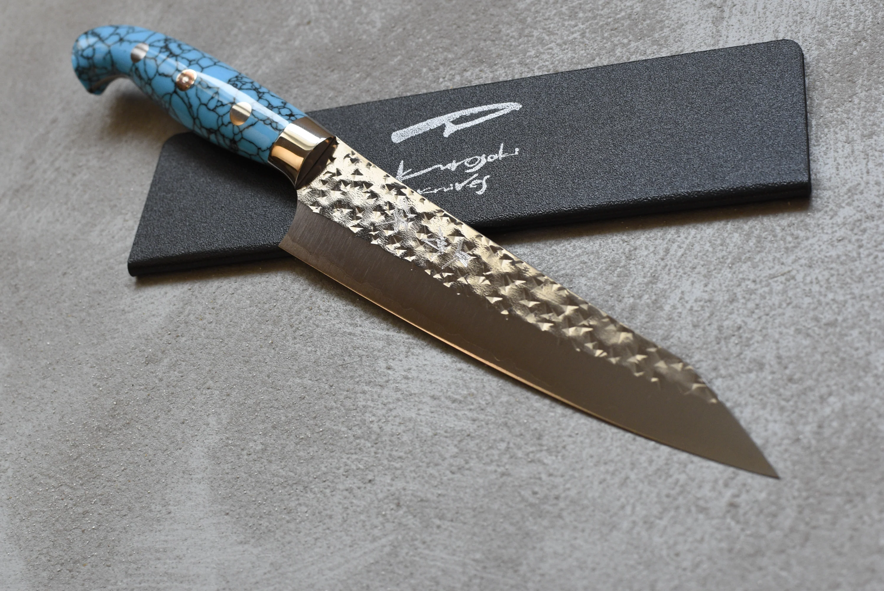 Yu Kurosaki Gyuto Senko R2 Turquoise 180mm (7.1") - Image 6