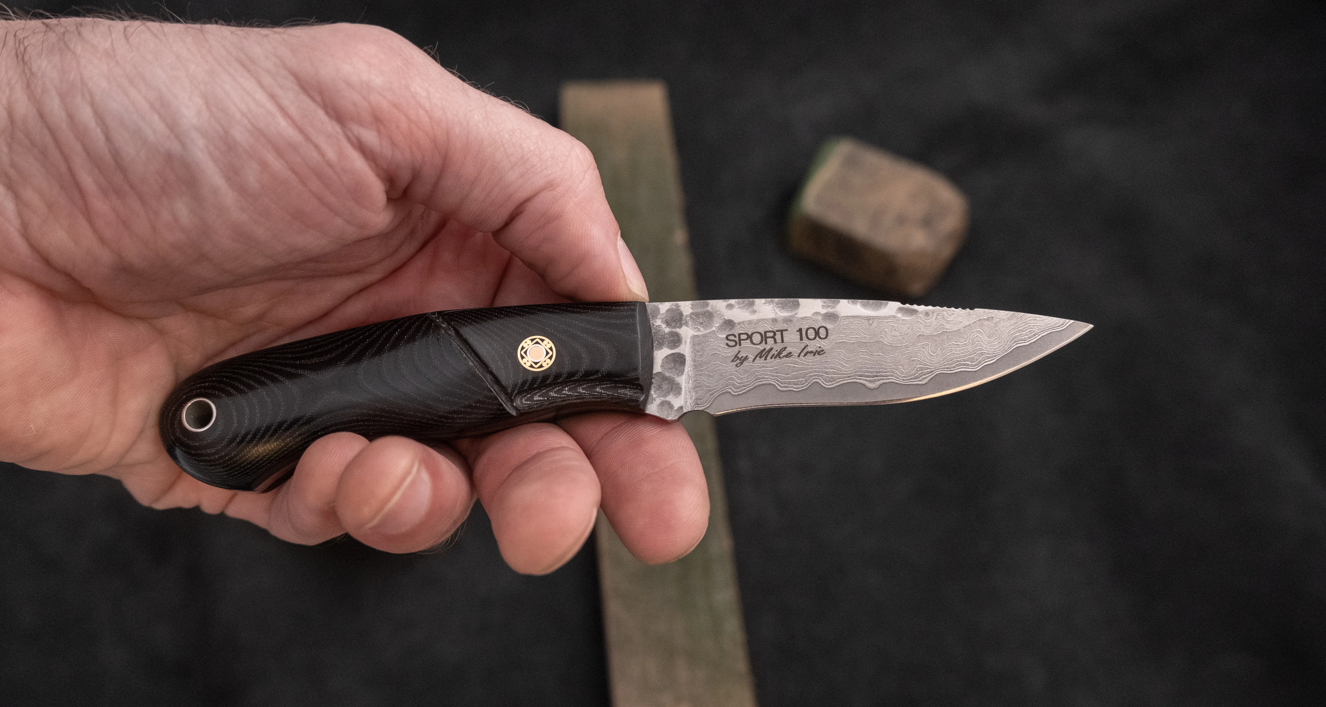 Mcusta Mike Irie Sport 100 Damascus VG-10 Black Micarta Fixed Blade [MC-0232DB] - Image 8