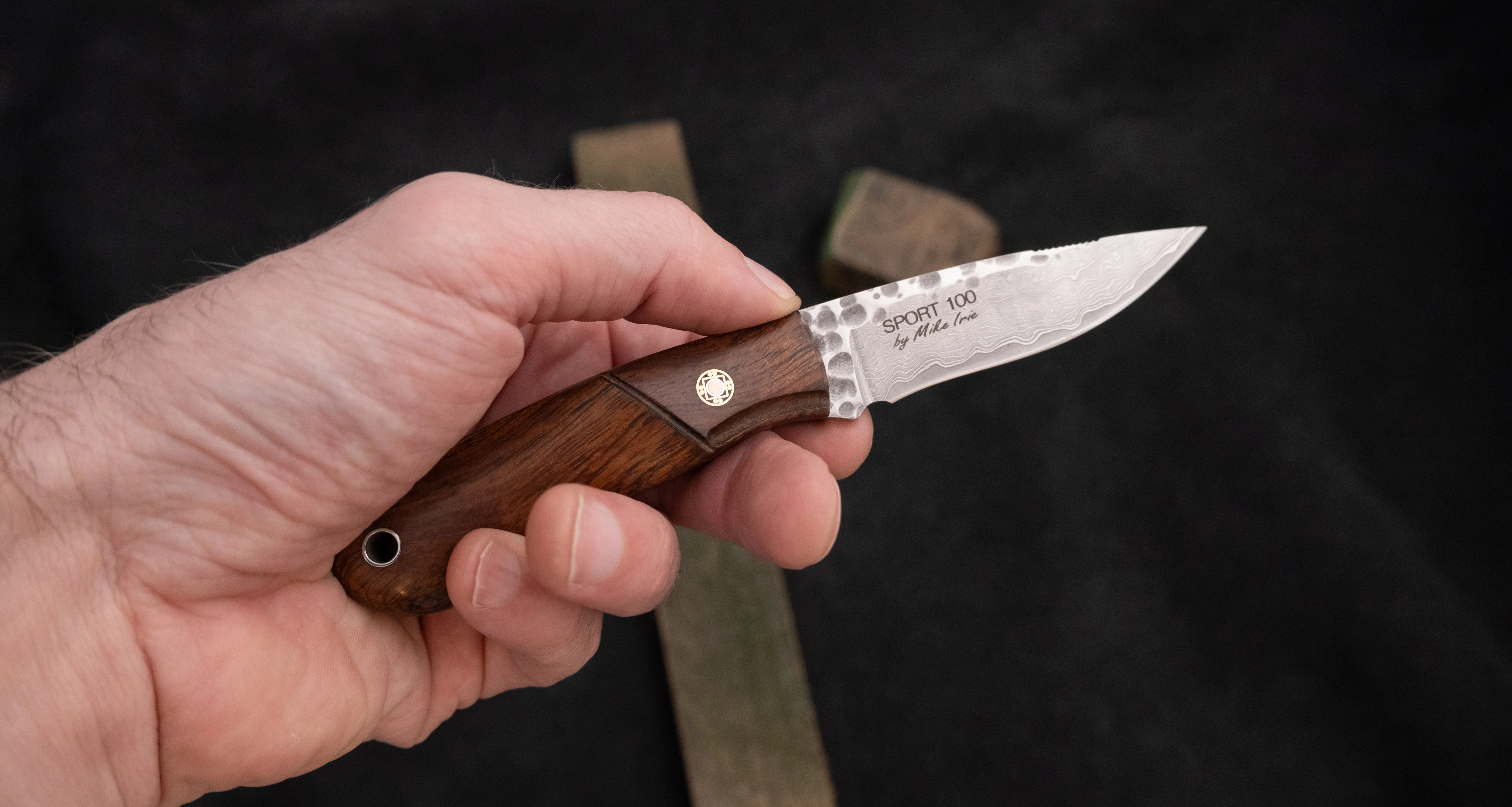 Mcusta Mike Irie Sport 100 Damascus VG-10 Core Ironwood Fixed Blade [MC-0231DI] - Image 7