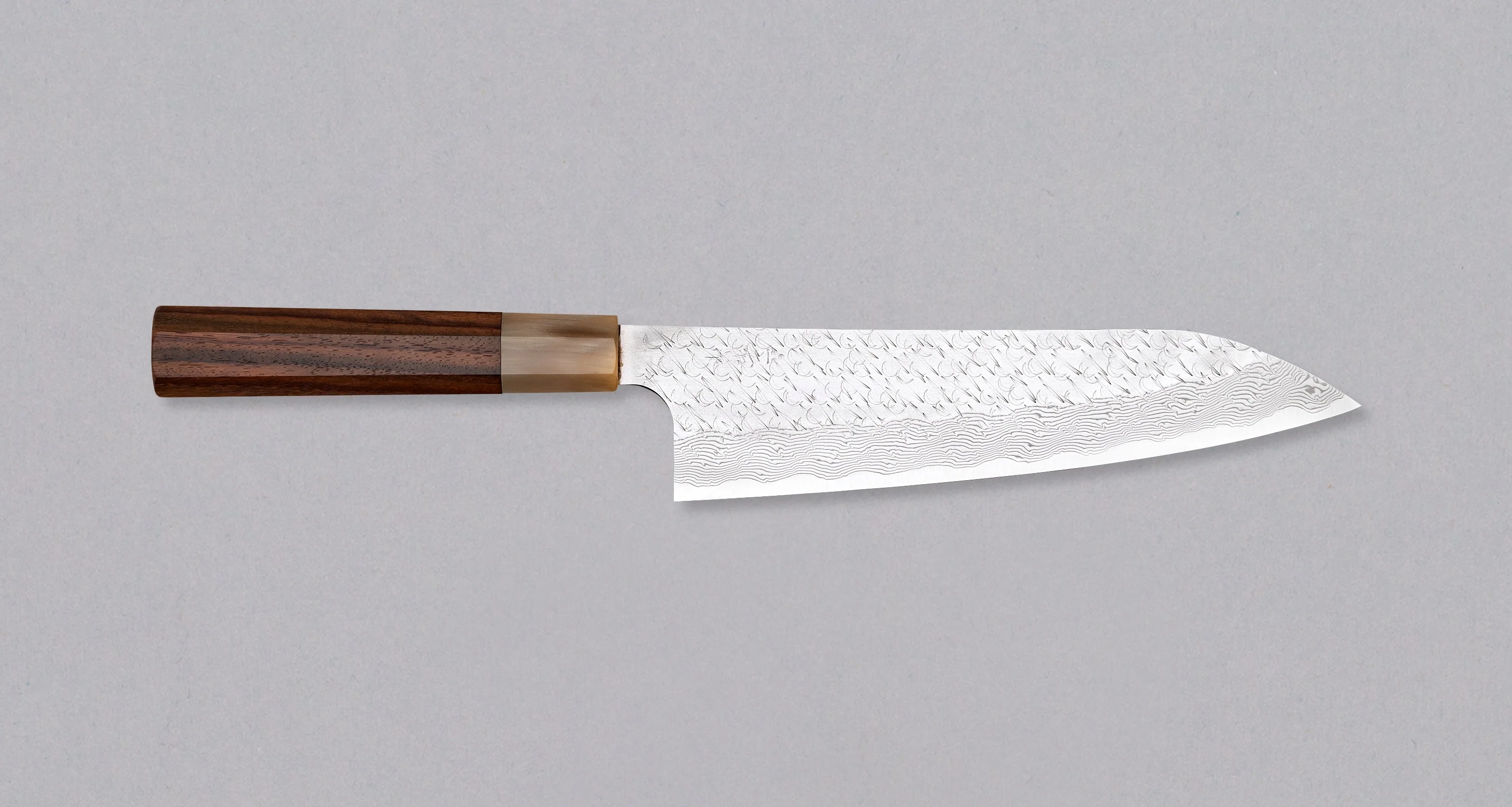 Nigara Gyuto STRIX Damascus Tsuchime Wa Rosewood 210mm (8.3")