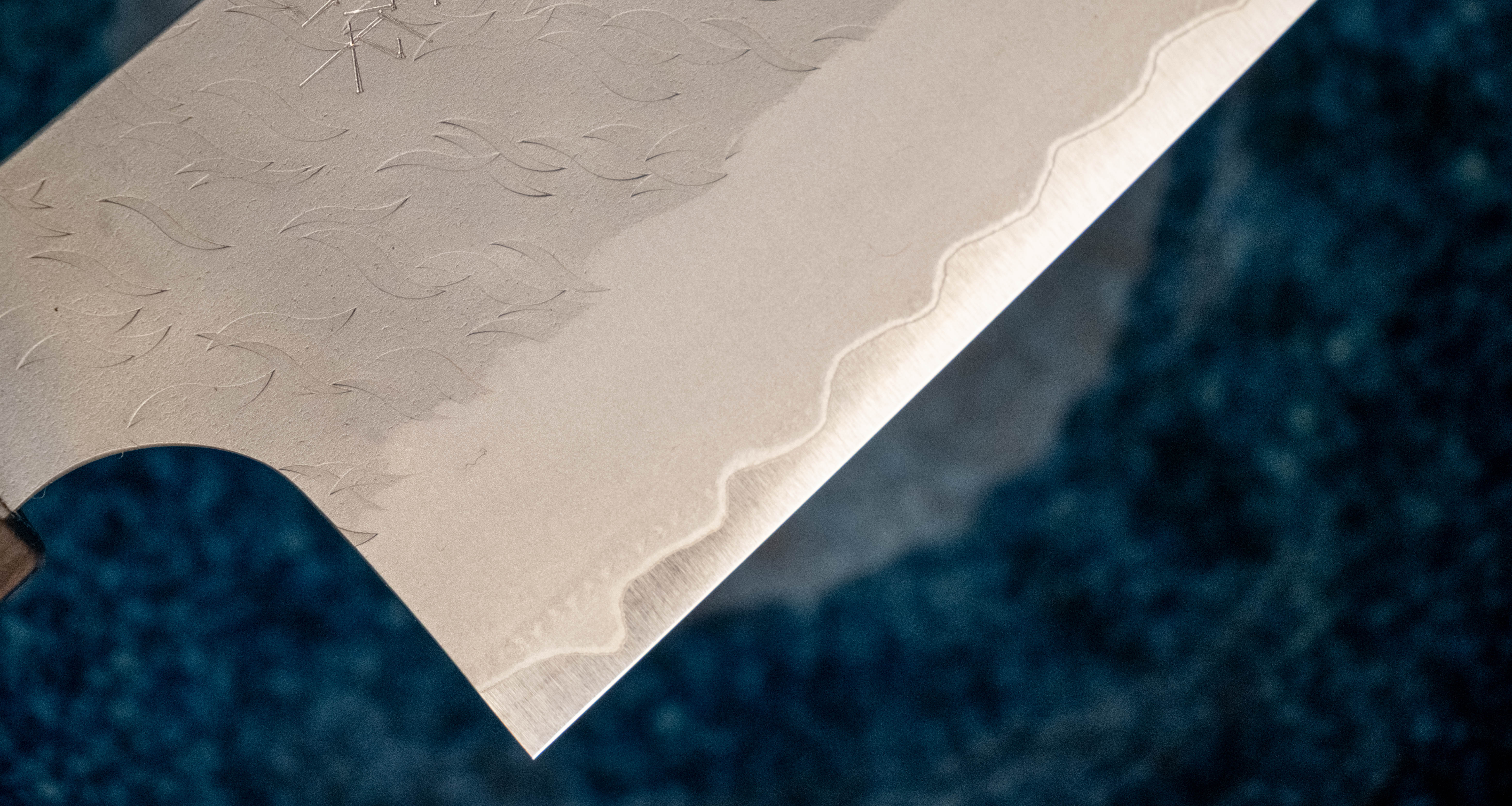 Nigara Kiri-Gyuto Aogami Super Migaki Tsuchime 240mm (9.4") - Image 6