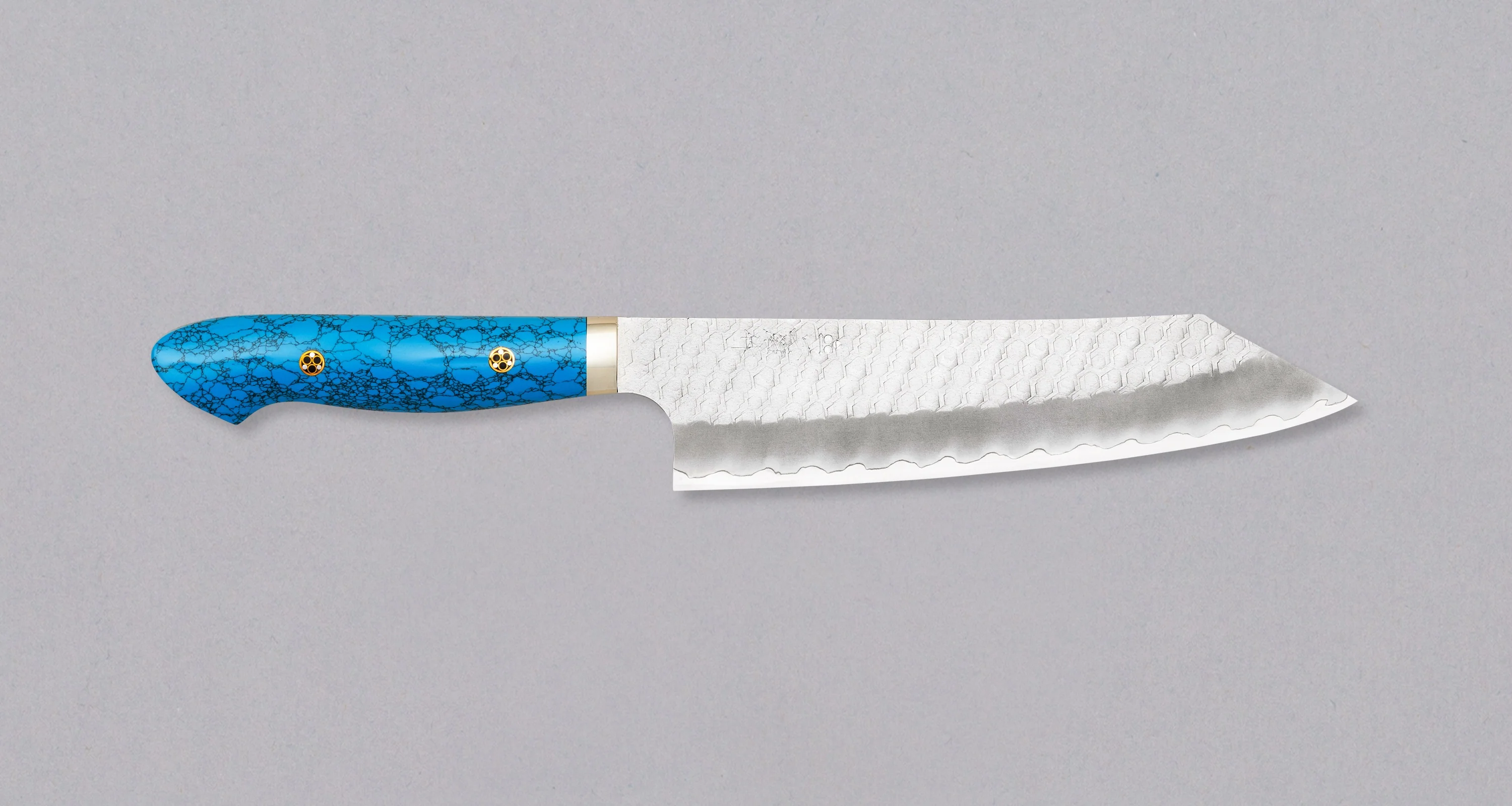 Nigara Kiri-Gyuto SG2 Migaki Tsuchime Turquoise 210mm (8.3") [blue]