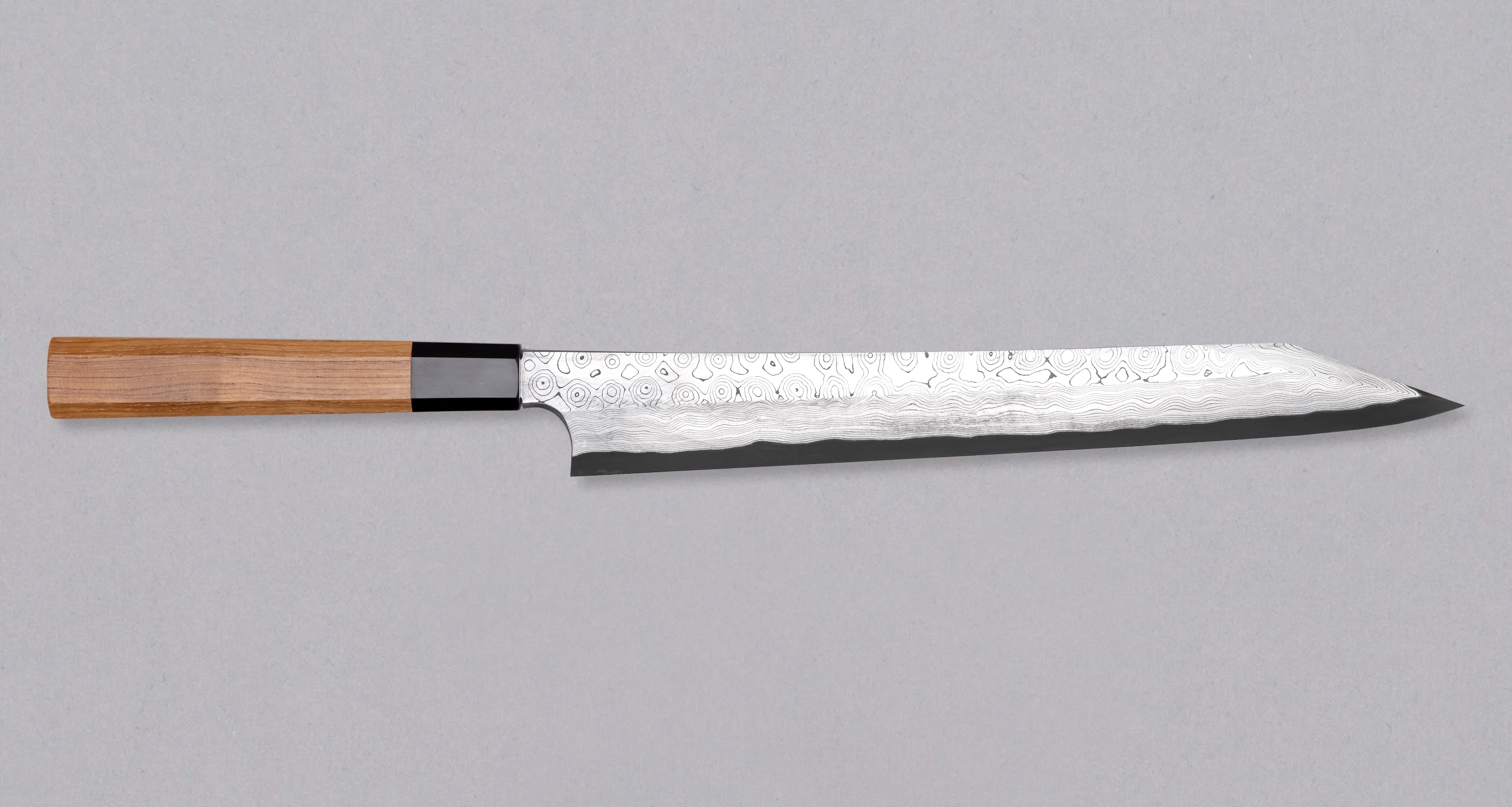 Nigara Kurozome Kiritsuke Yanagiba Aogami #2 Damascus 300mm (11.8")