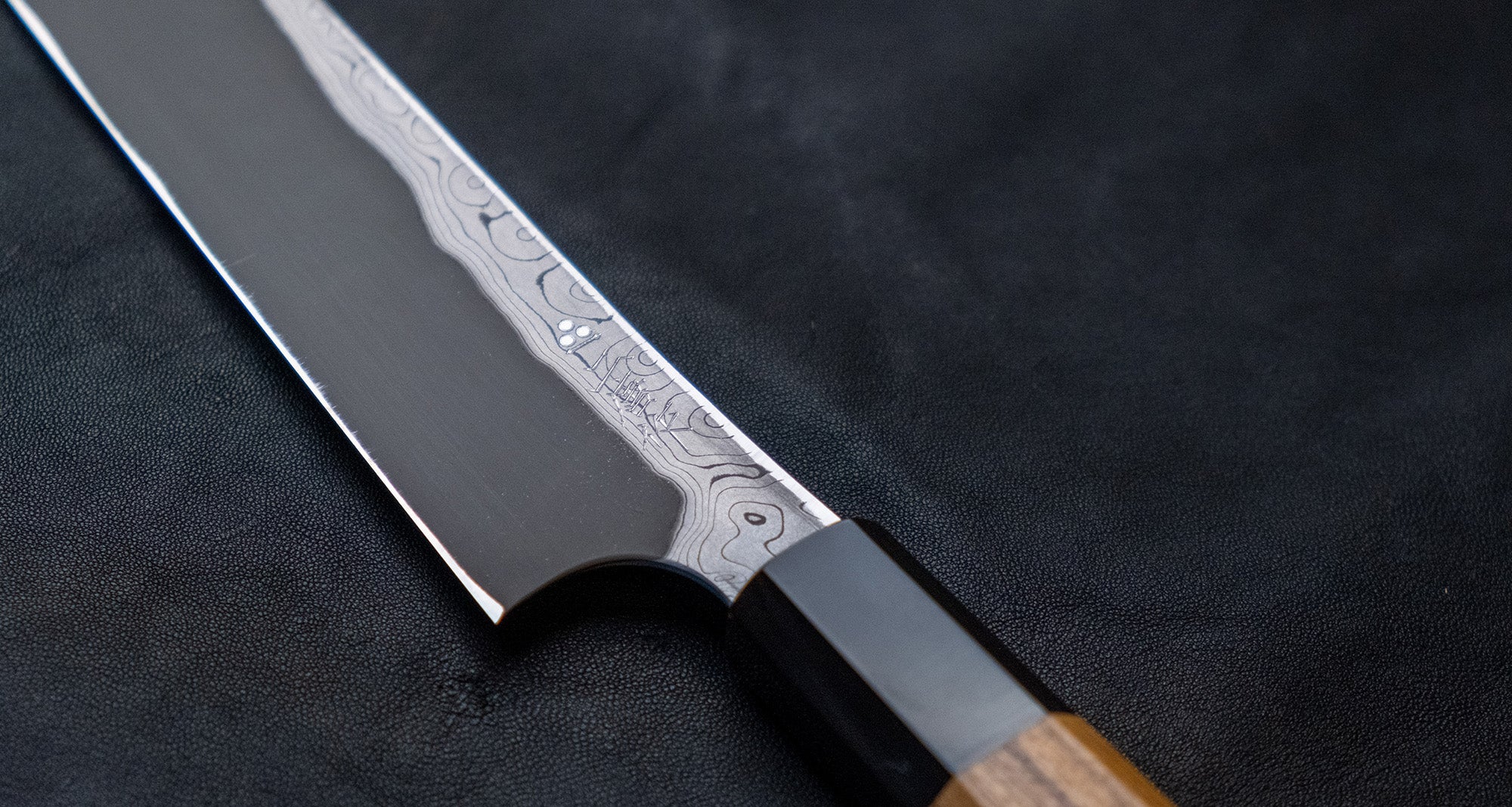 Nigara Kurozome Sakimaru Yanagiba Aogami #2 Damascus 270mm (10.6") - Image 8