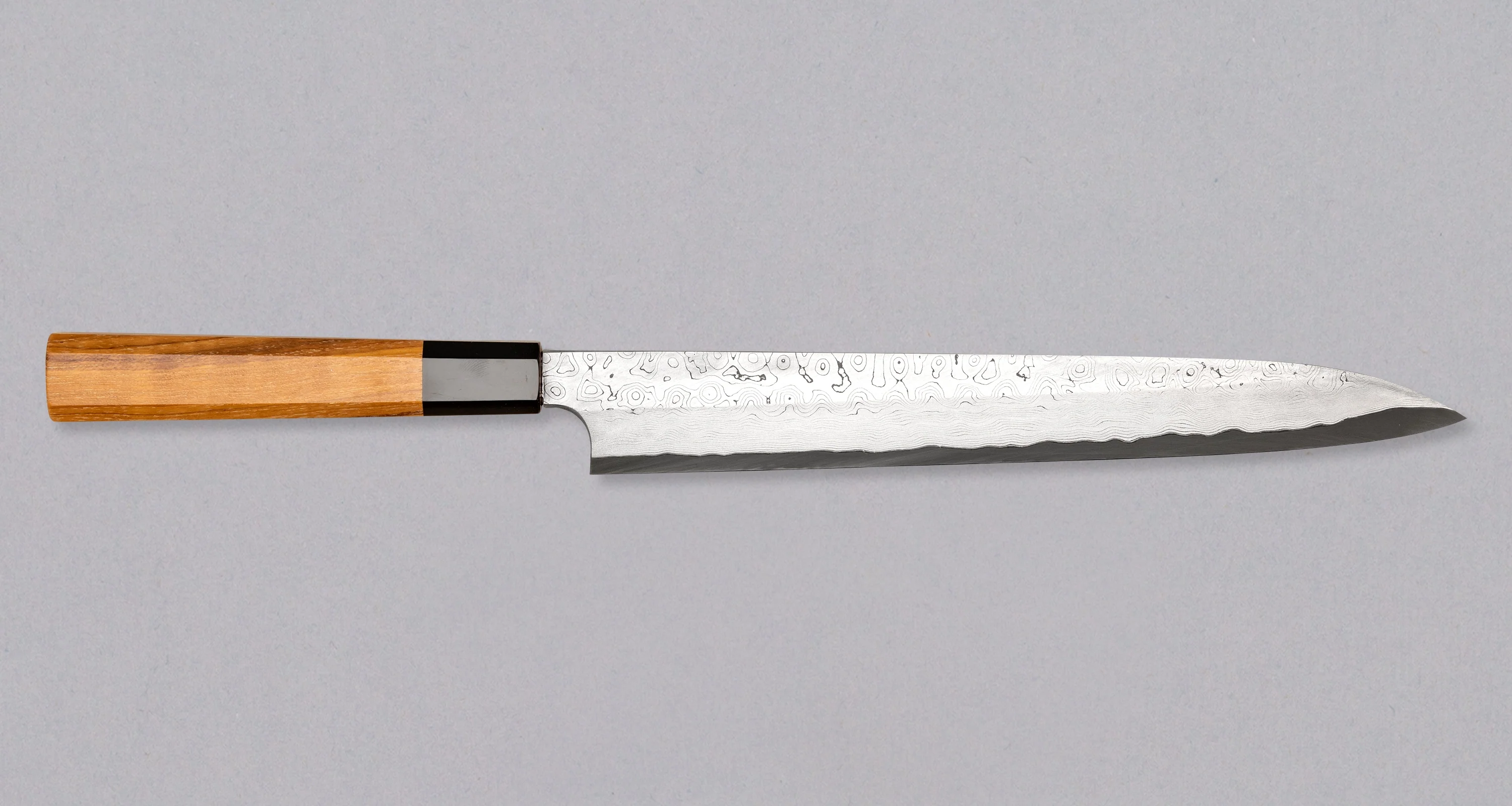 Nigara Kurozome Yanagiba Aogami #2 Damascus 270mm (10.6")