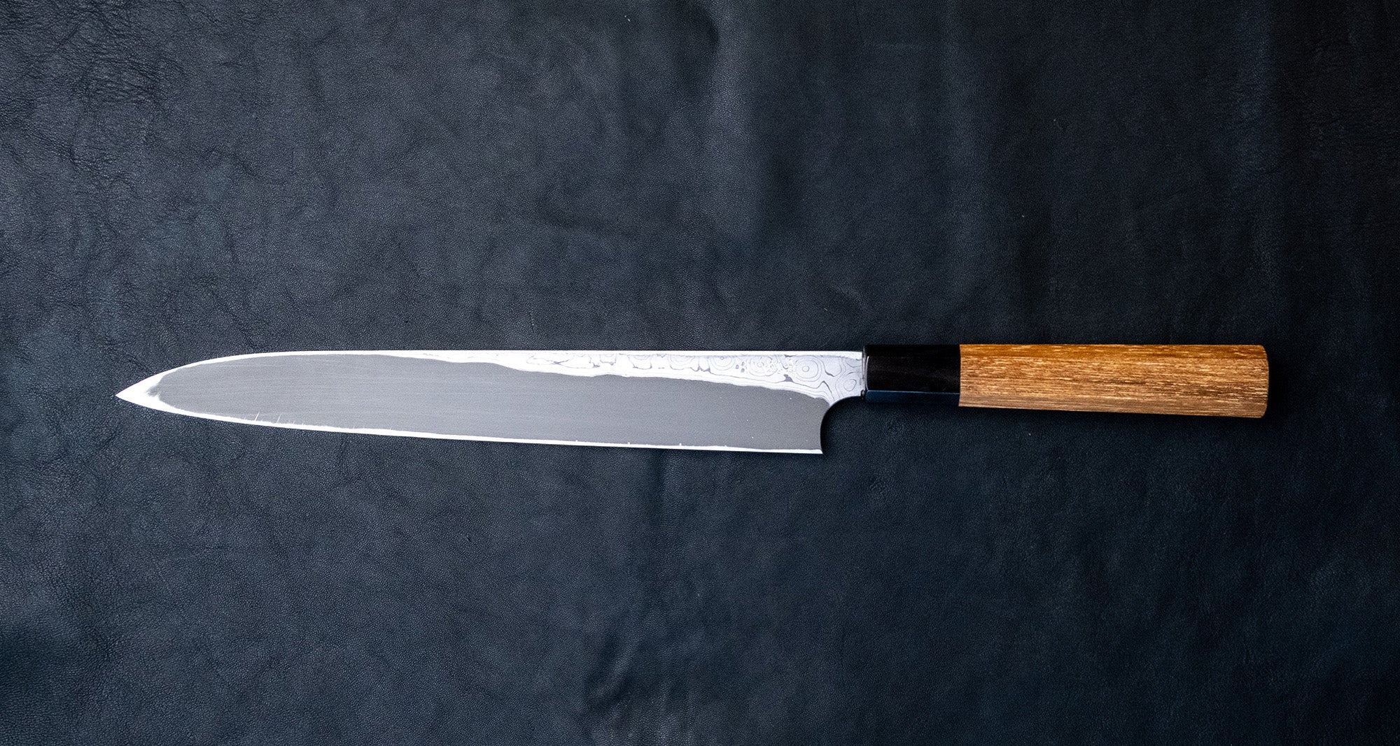 Nigara Kurozome Yanagiba Aogami #2 Damascus 270mm (10.6") - Image 4