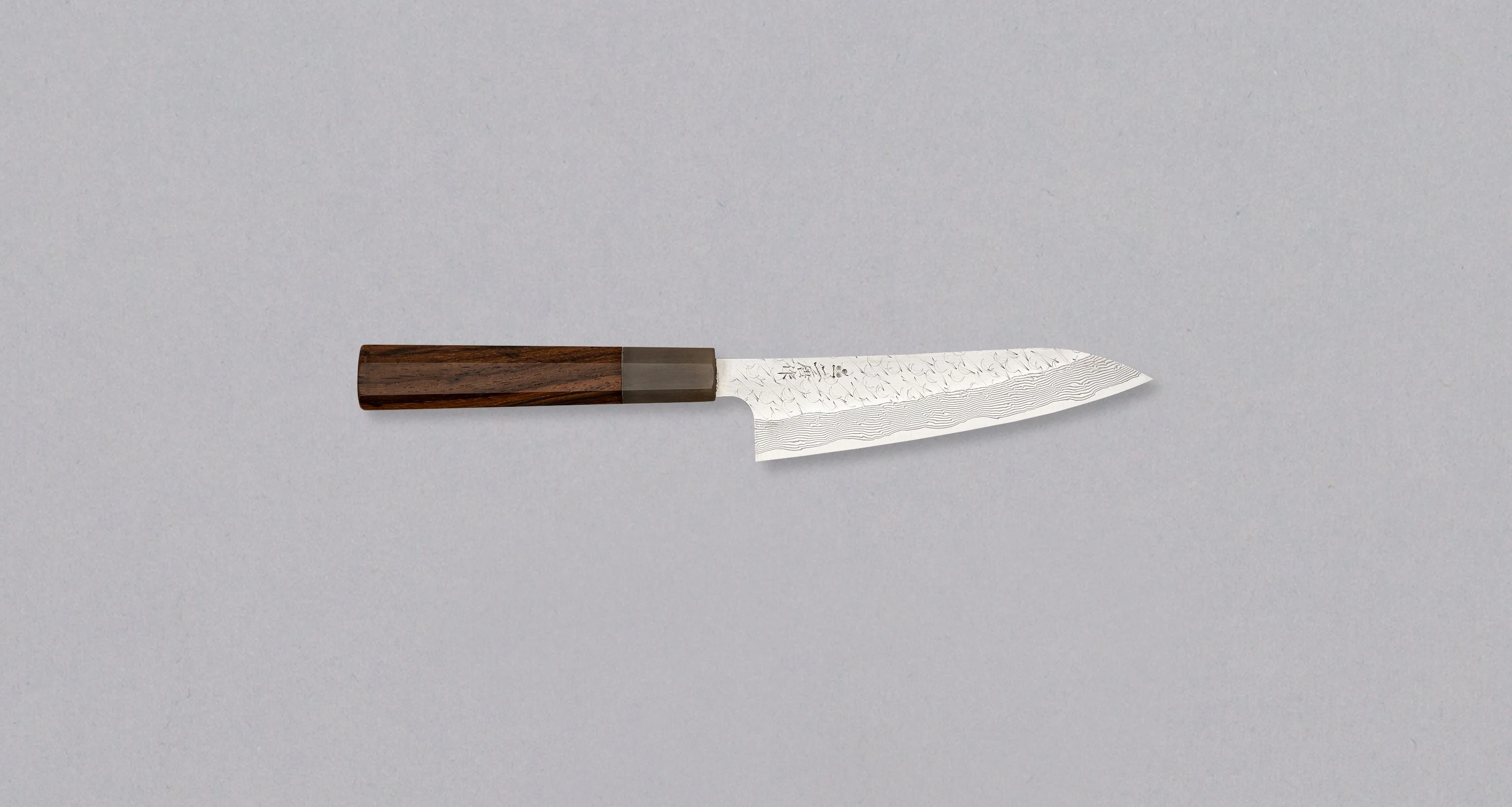 Nigara Petty STRIX Damascus Tsuchime Wa Rosewood 150mm (5.9")