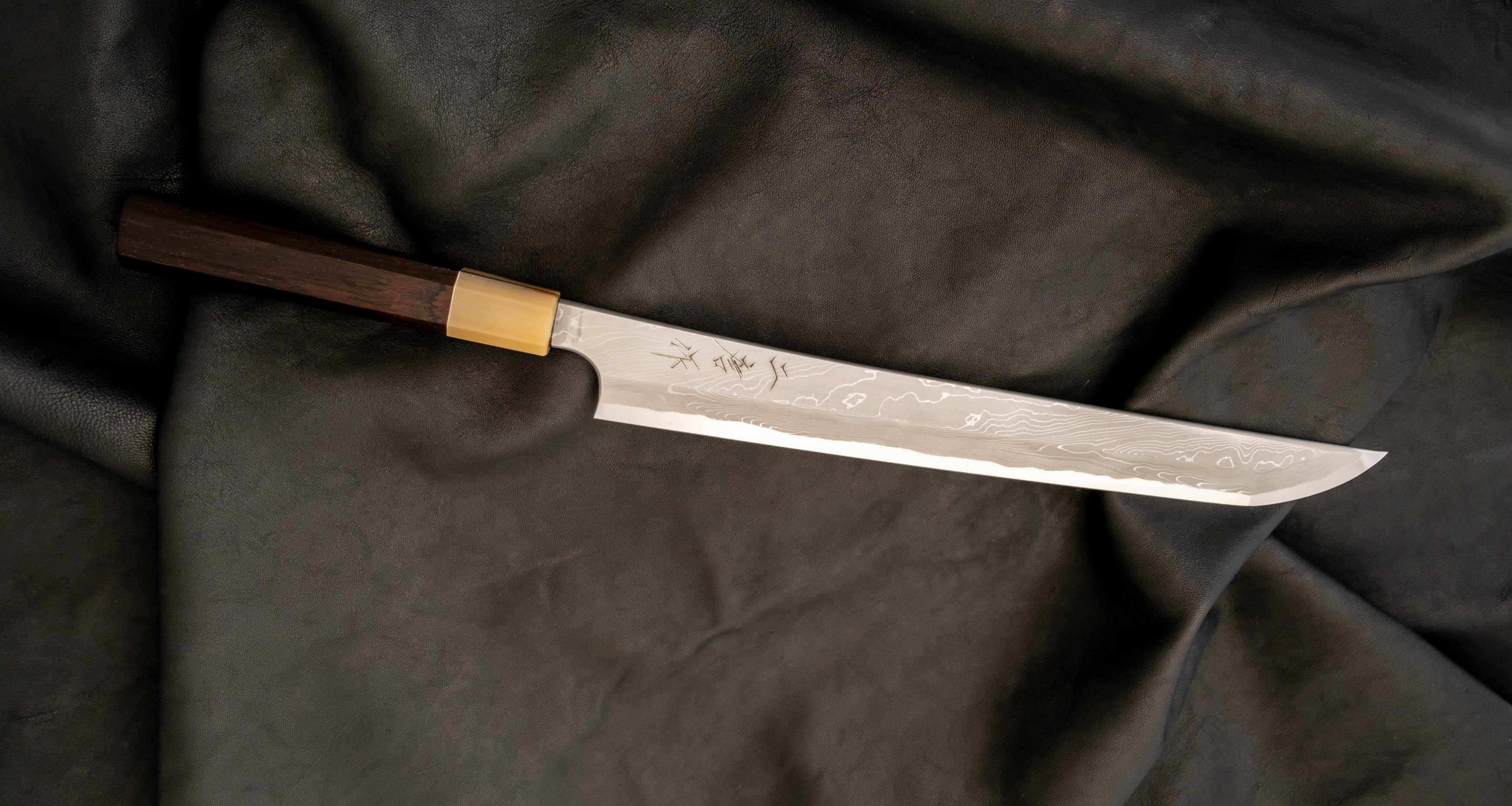 Nigara Sakimaru Yanagiba Aogami #2 Twisted Damascus 300mm (11.8") - Image 4