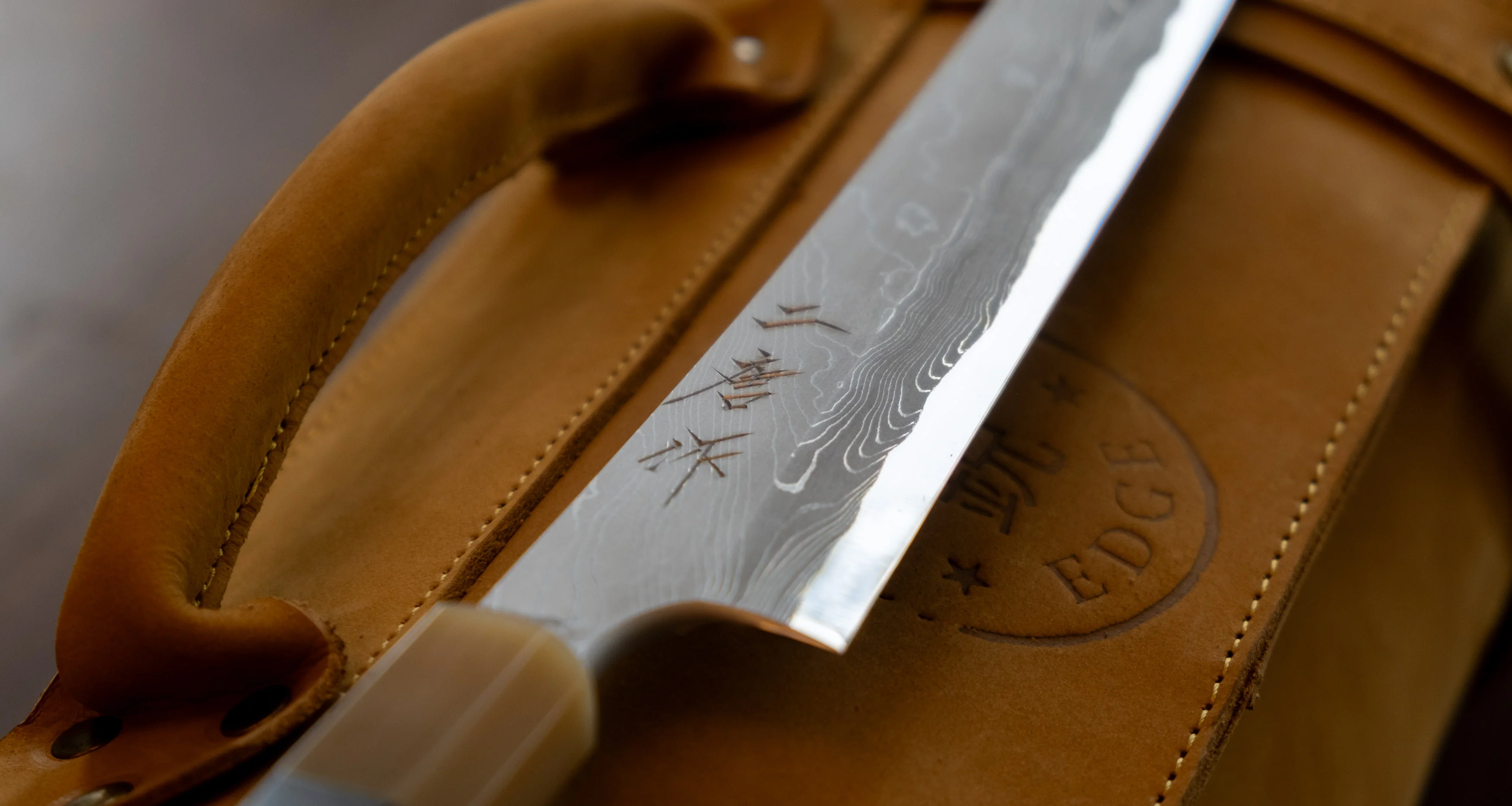 Nigara Sakimaru Yanagiba Aogami #2 Twisted Damascus 300mm (11.8") - Image 5