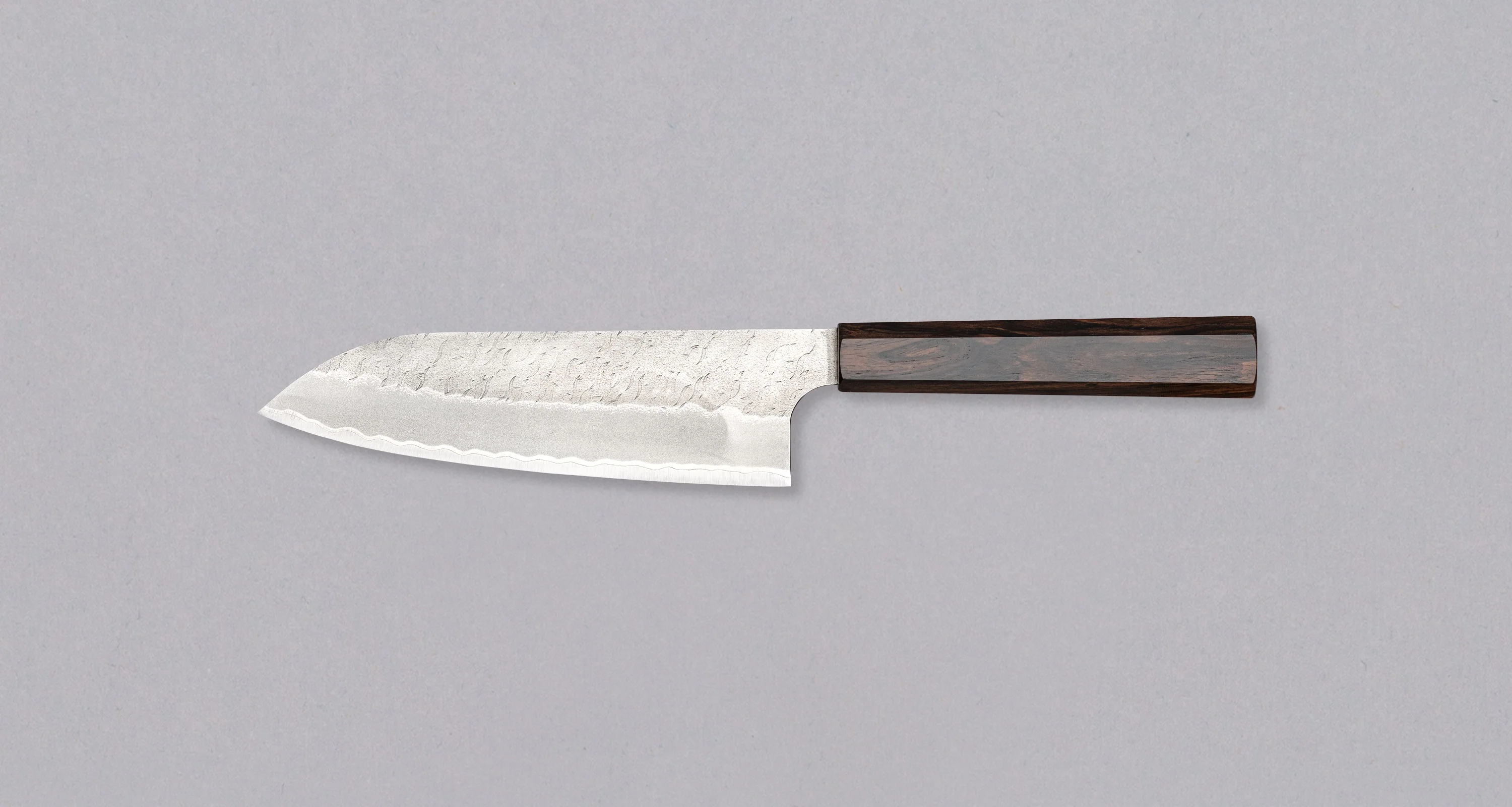 Nigara Santoku Aogami Super Migaki Tsuchime 180mm (7.1") - Image 2