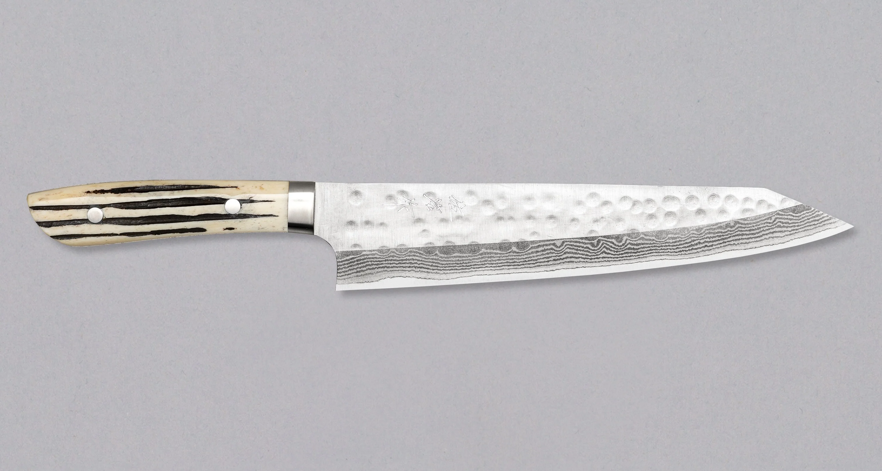 Saji Kiri-Gyuto SRS13 Damascus Tsuchime Stag Antler 240mm (9.4")