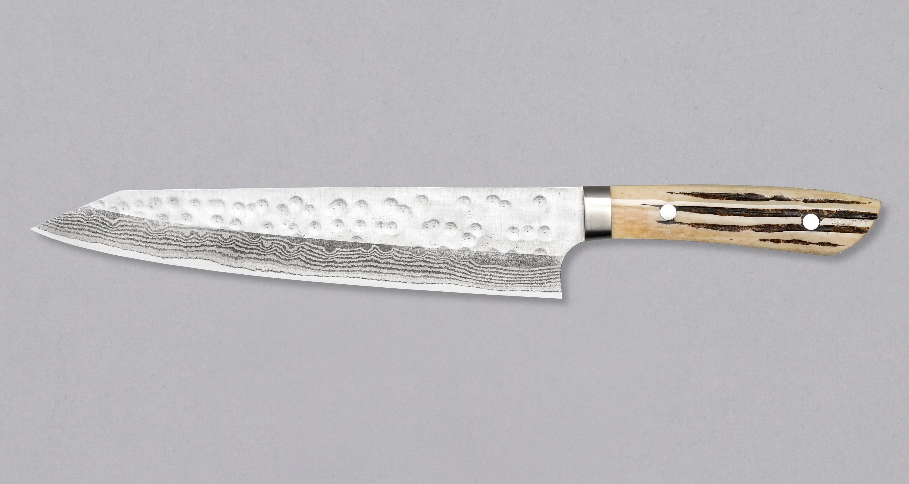 Saji Kiri-Gyuto SRS13 Damascus Tsuchime Stag Antler 240mm (9.4") - Image 2