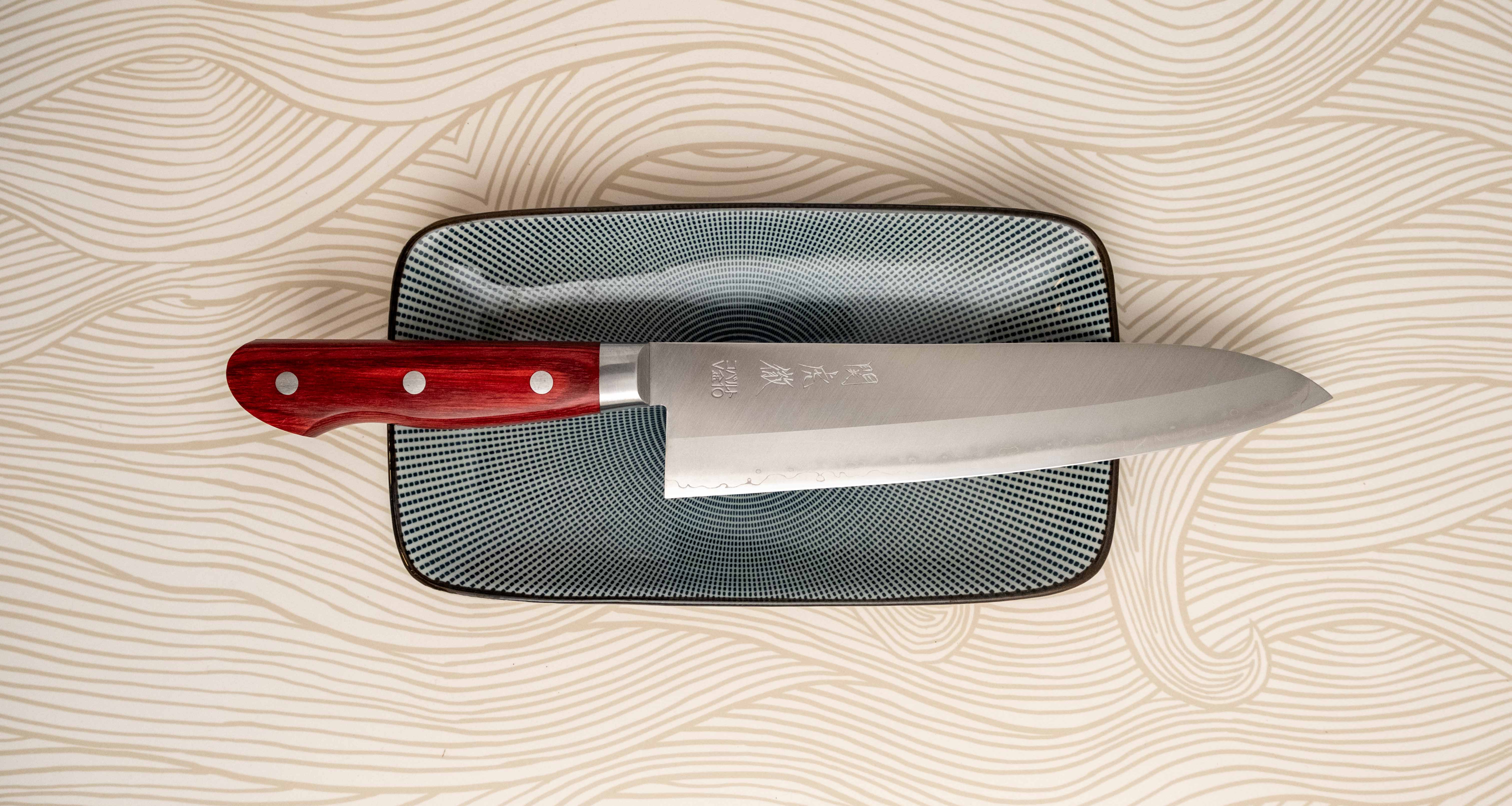 Seki Kotetsu Gyuto VG-10 Migaki 200mm (7.9") [red pakkawood] - Image 6