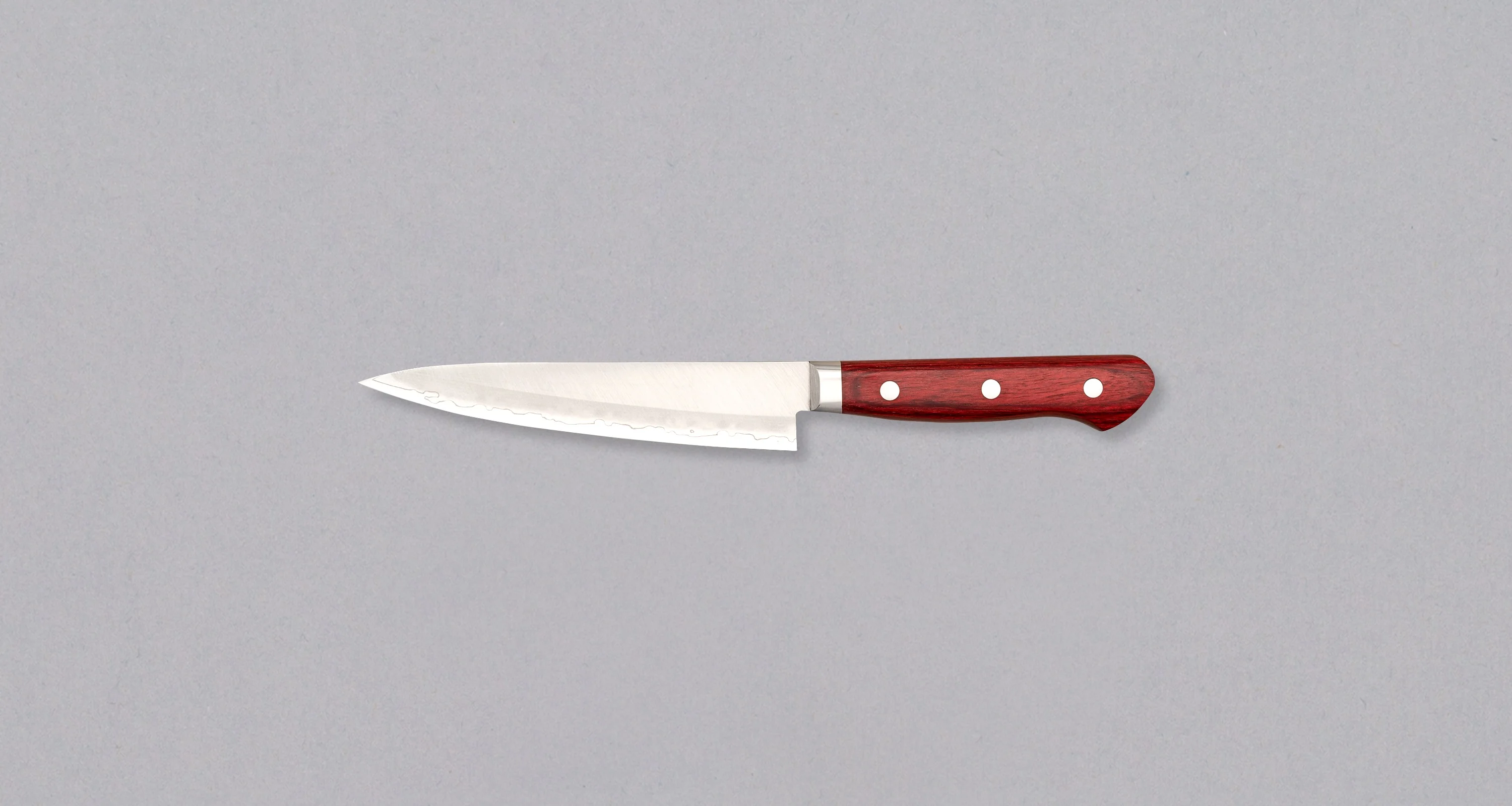 Seki Kotetsu Petty VG-10 Migaki 135mm (5.3") [red pakkawood] - Image 2