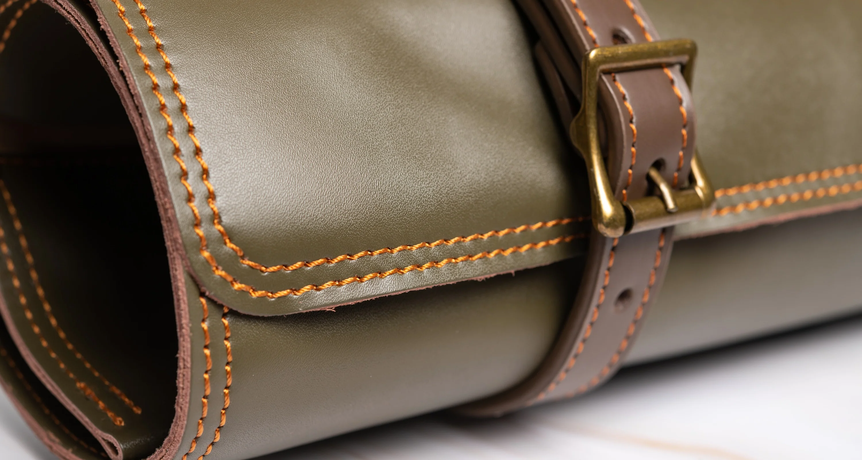 SharpEdge Chef's Leather Knife Roll [green] / holds 6 knives - Image 7