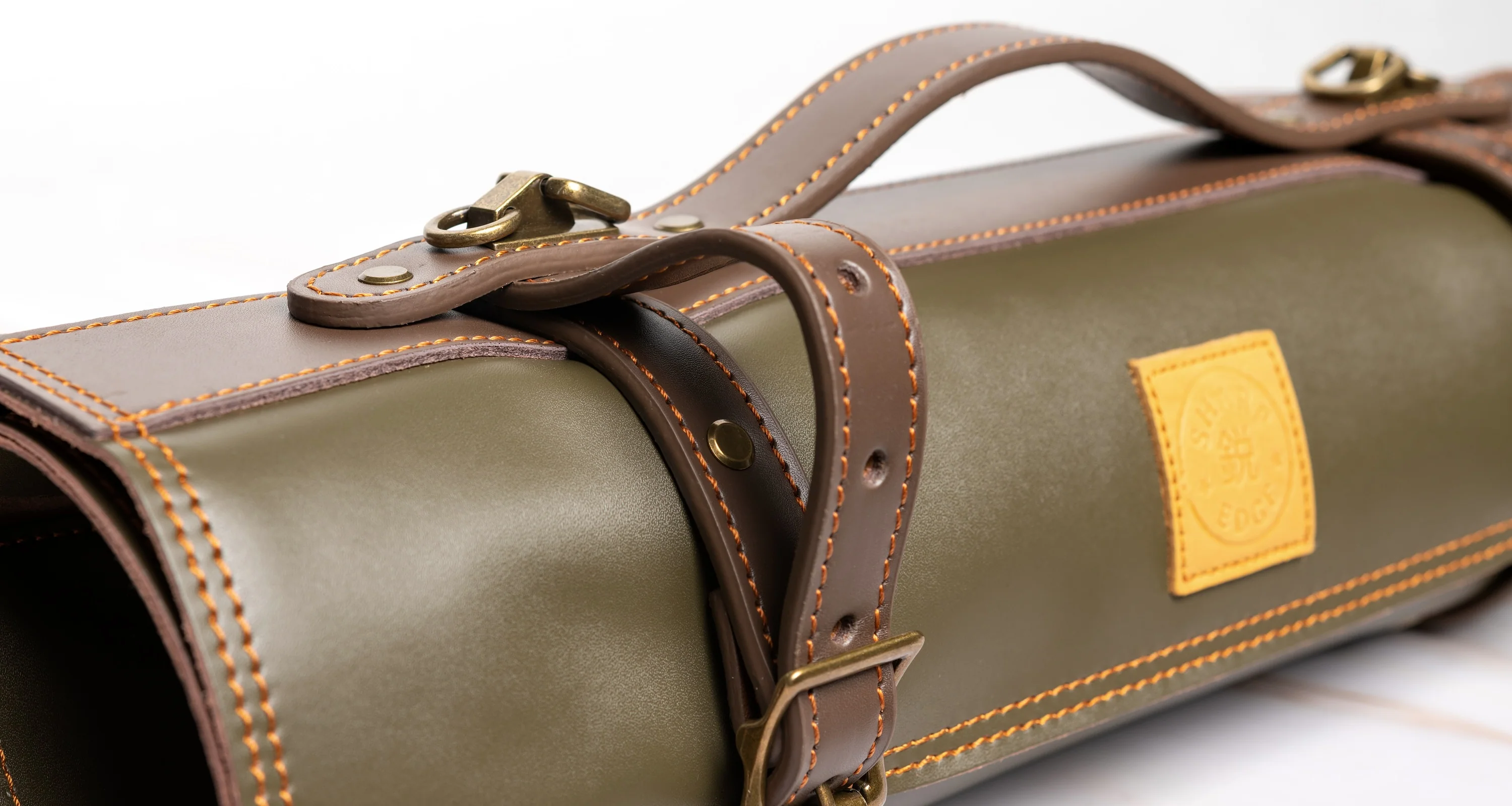 SharpEdge Chef's Leather Knife Roll [green] / holds 6 knives - Image 8