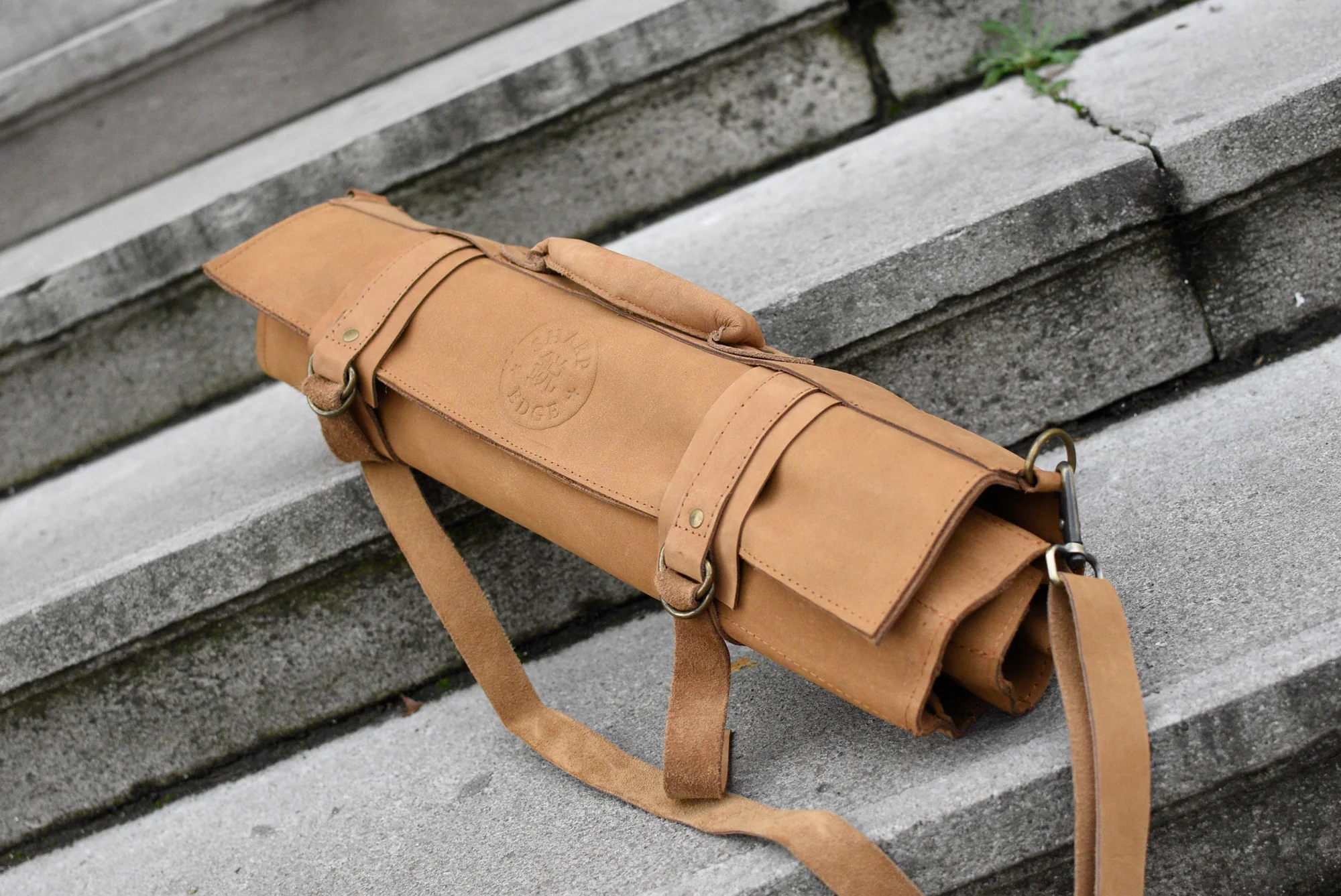 SharpEdge Chef's Leather Knife Roll [cognac] / holds 10 knives - Image 7