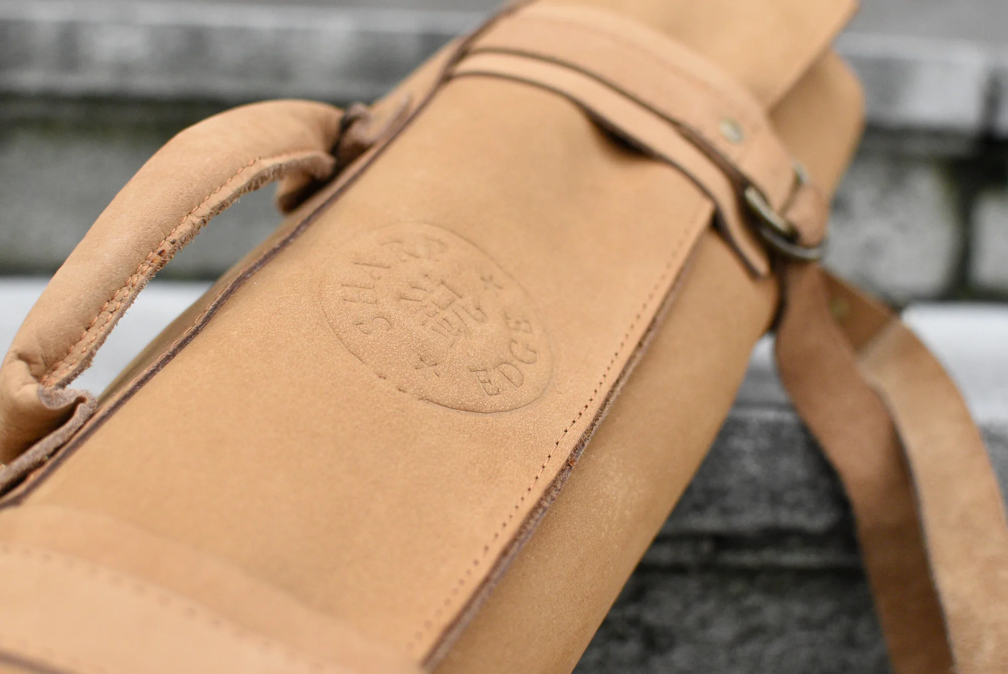 SharpEdge Chef's Leather Knife Roll [cognac] / holds 10 knives - Image 9