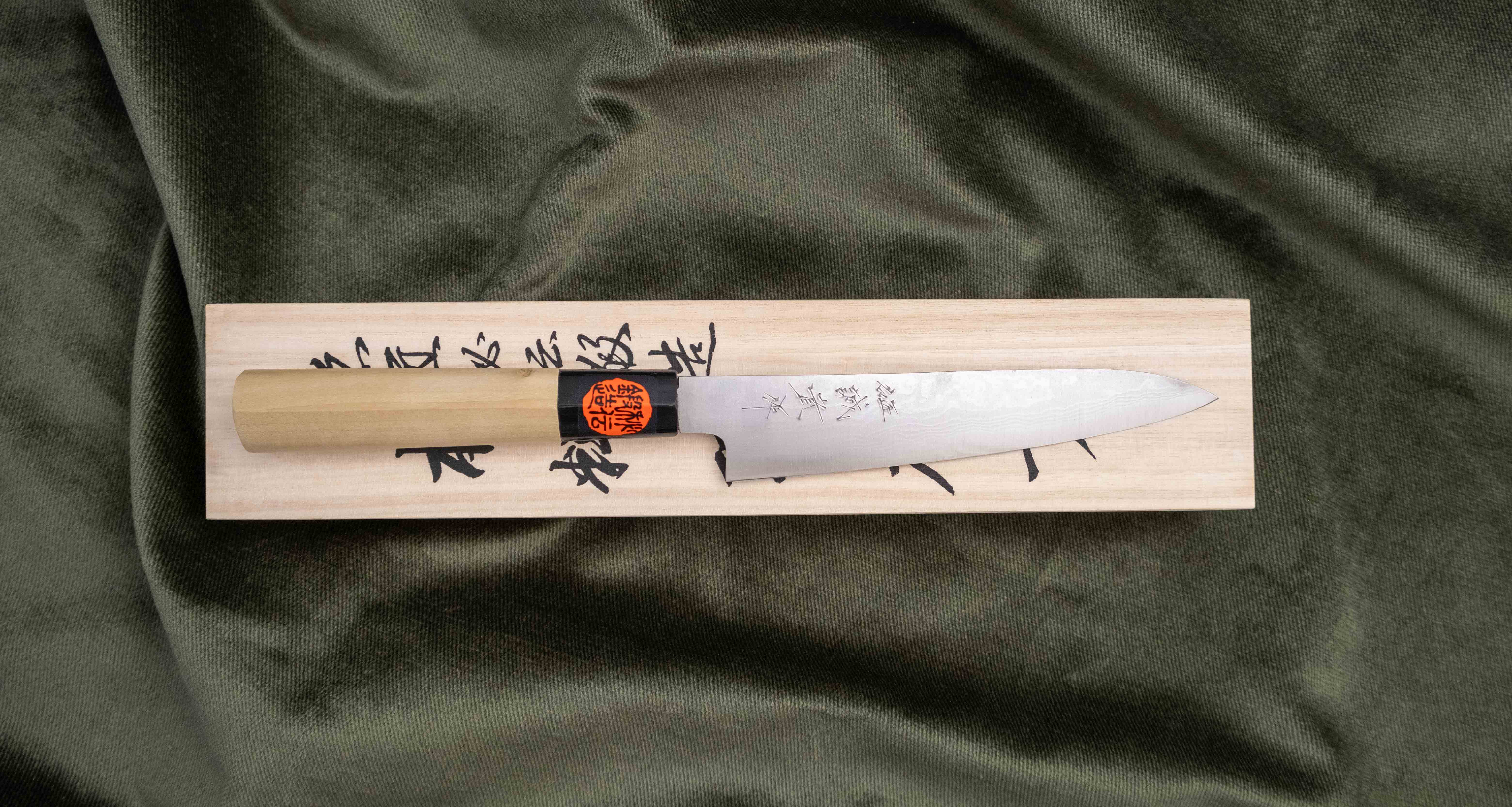 Tanaka Petty Aogami #2 Damascus 150mm (5.9") - Image 4