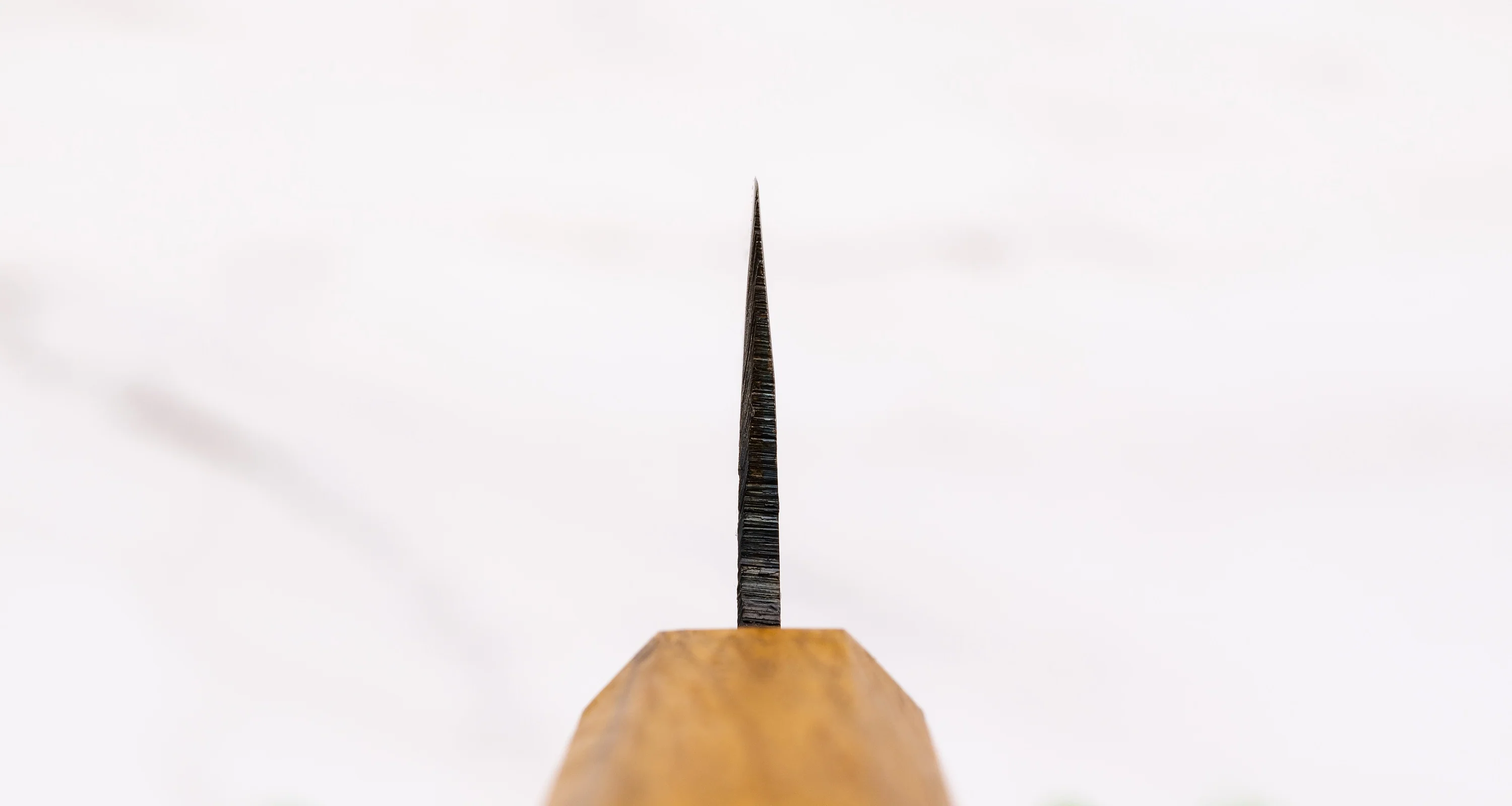 Tsukasa Santoku Shirogami #2 Oak 120mm (4.7") - Image 3