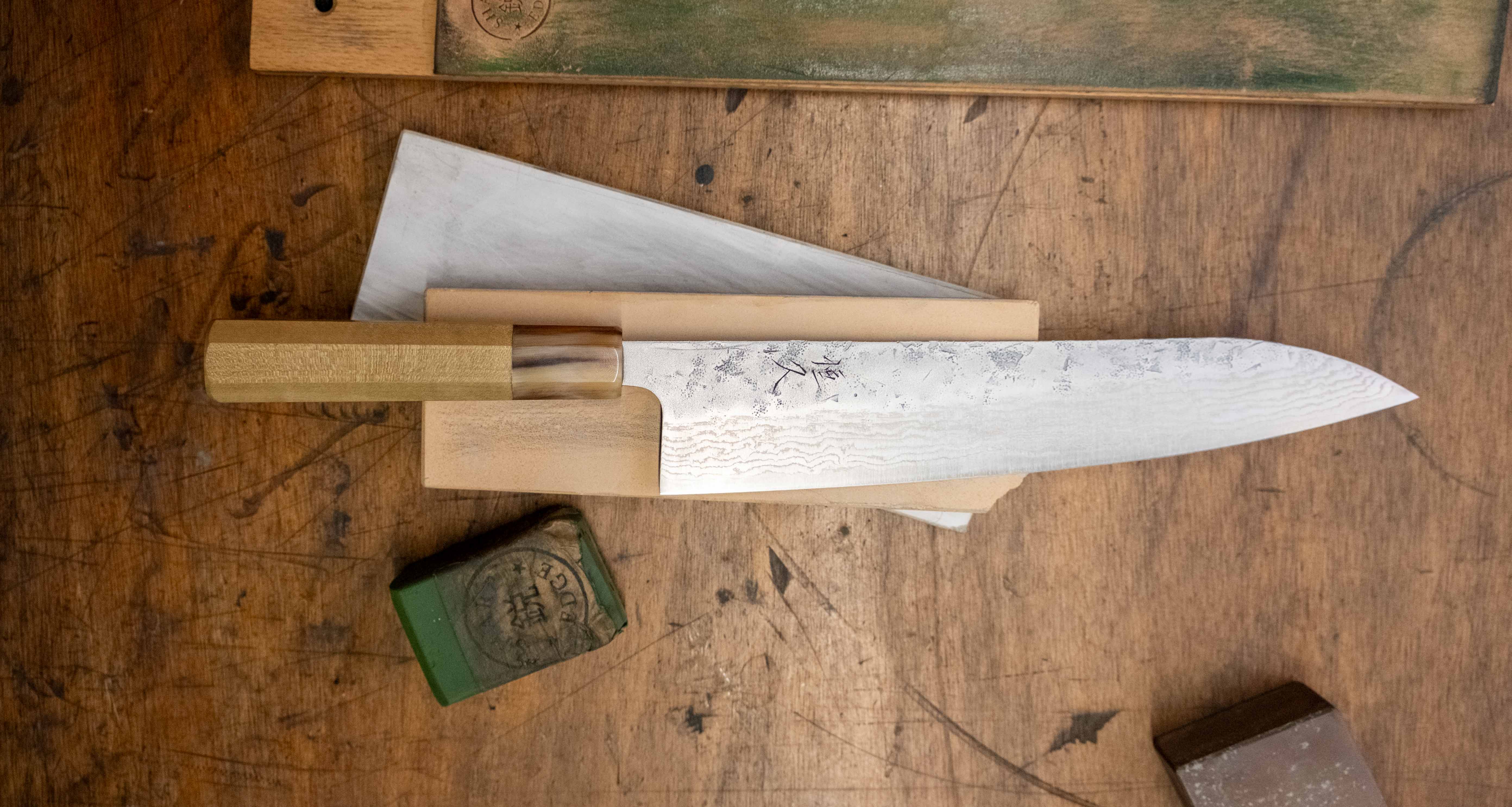 Tsunehisa Gyuto Swedish Steel Damascus Washiji 210mm (8.3") - Image 8