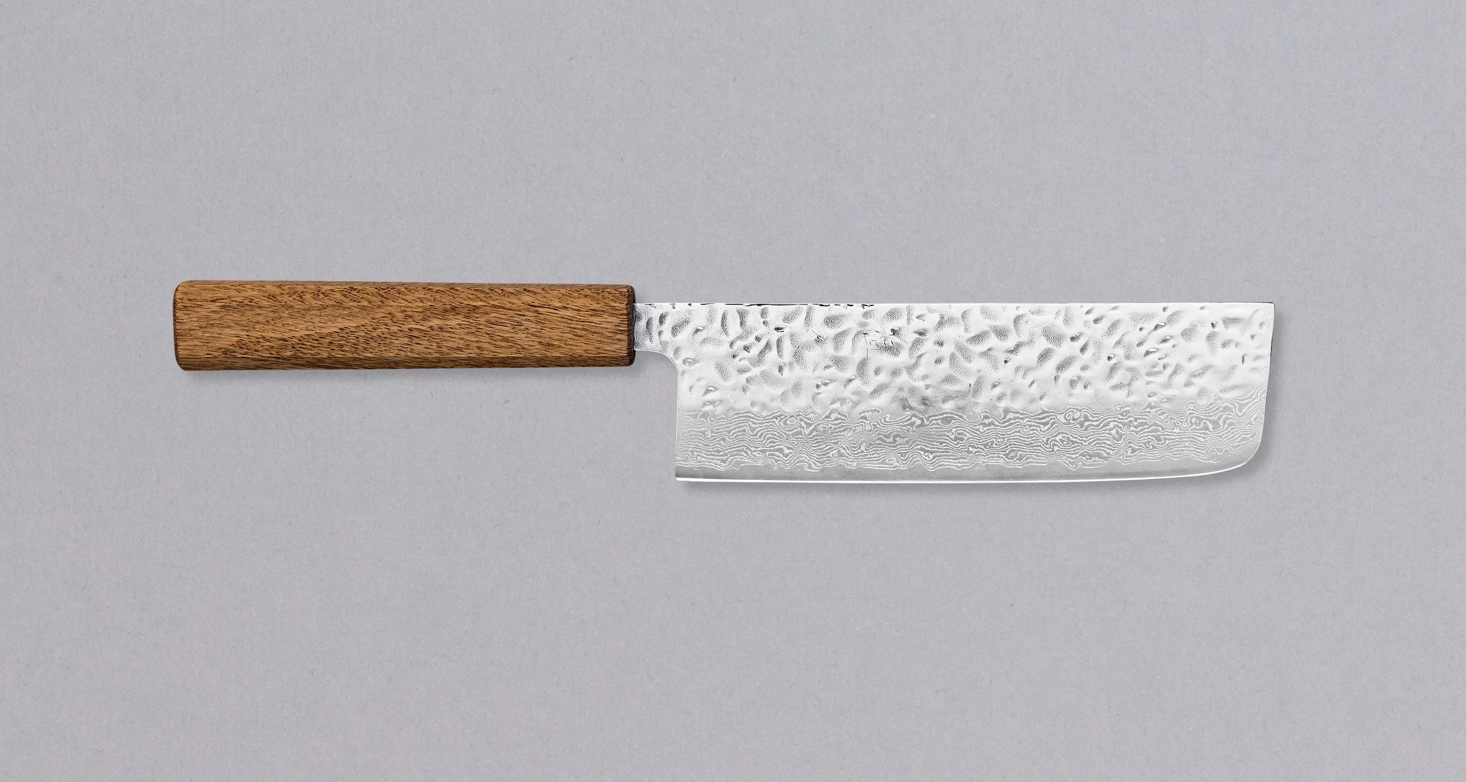 Tsunehisa Nakiri Damascus Tsuchime Oak 165mm (6.5")